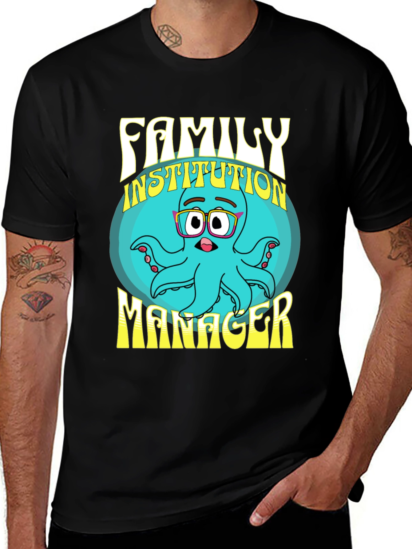 Variant 14 of Family Institution Manager Octopus T-Shirt