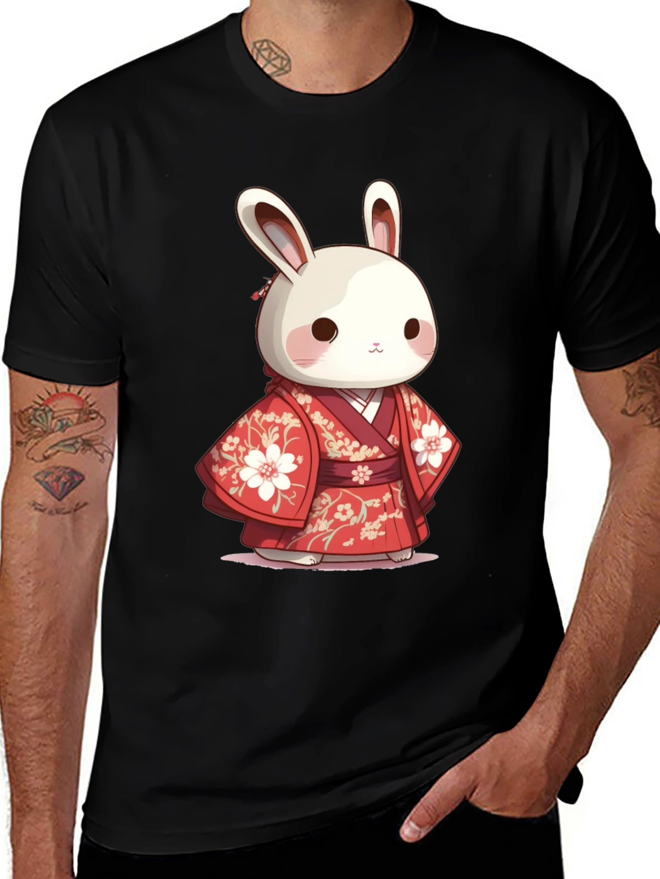 Variant 29 of Cute Bunny in Kimono T-Shirt