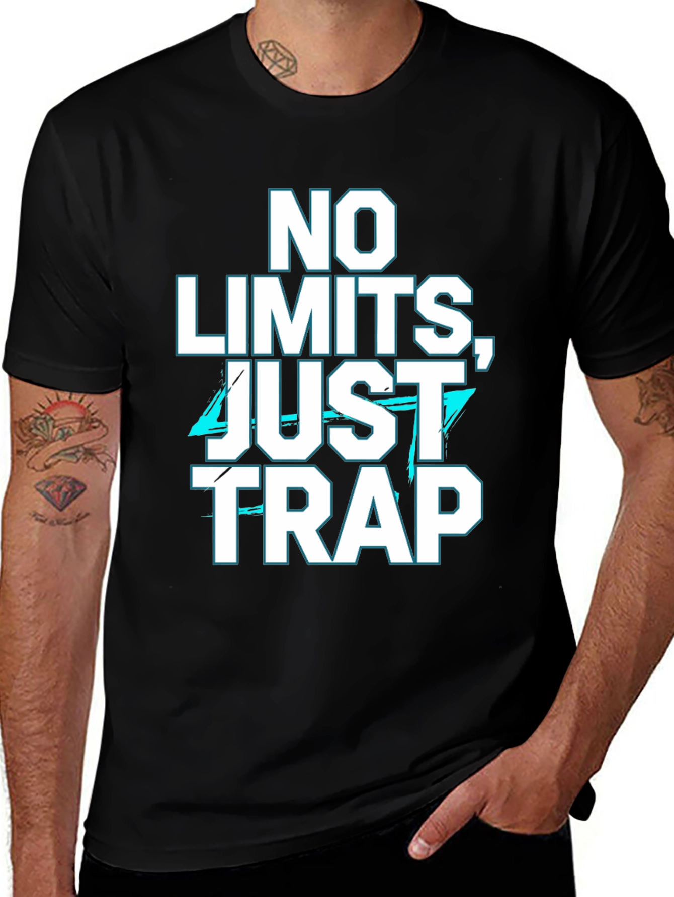 Variant 6 of No Limits Just Trap Black Graphic T-Shirt