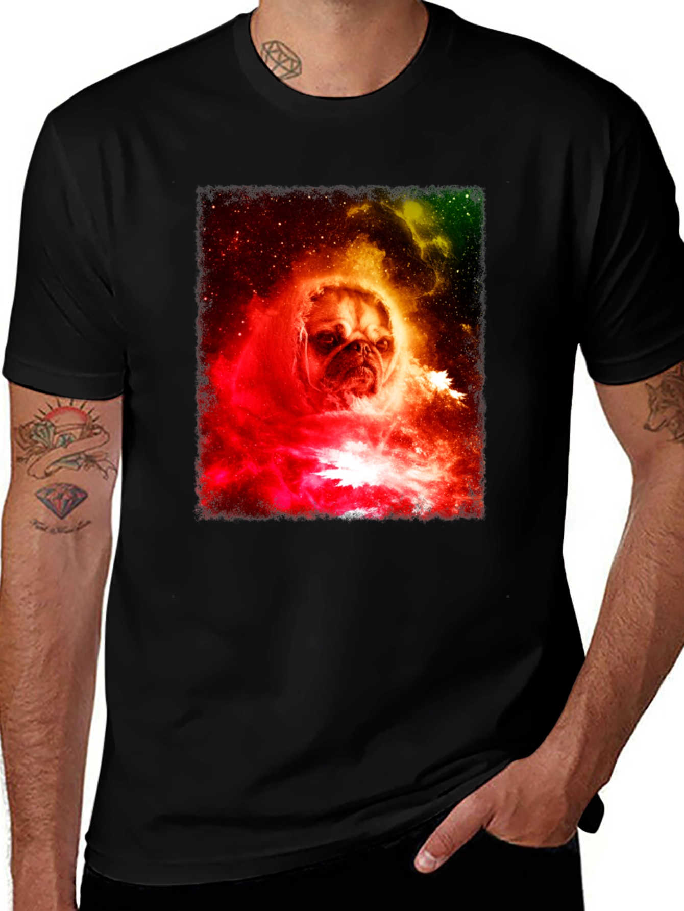Variant 24 of Pug in Space Graphic Tee - Unique Design
