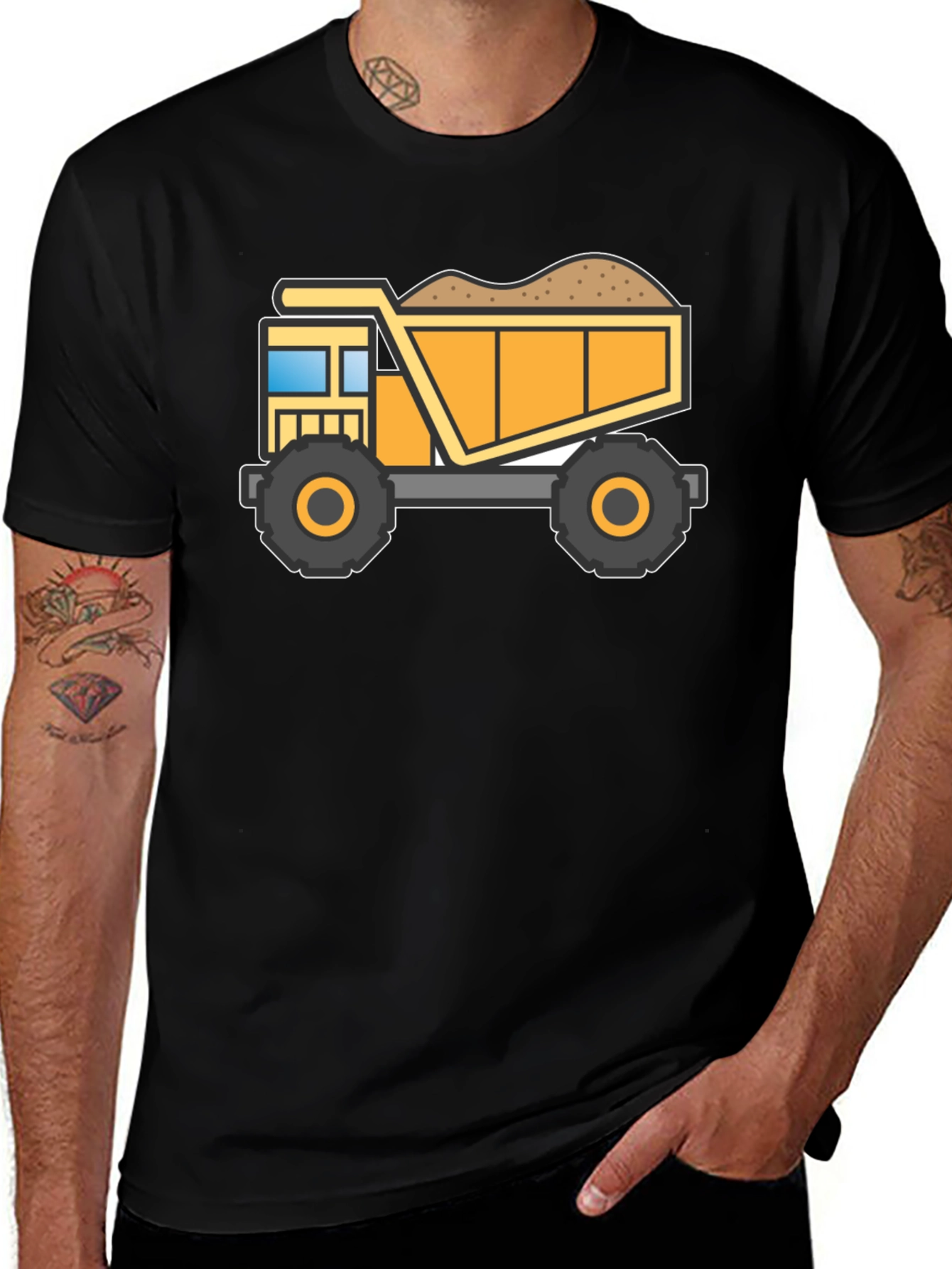 Variant 8 of Dump Truck Graphic Tee - Black