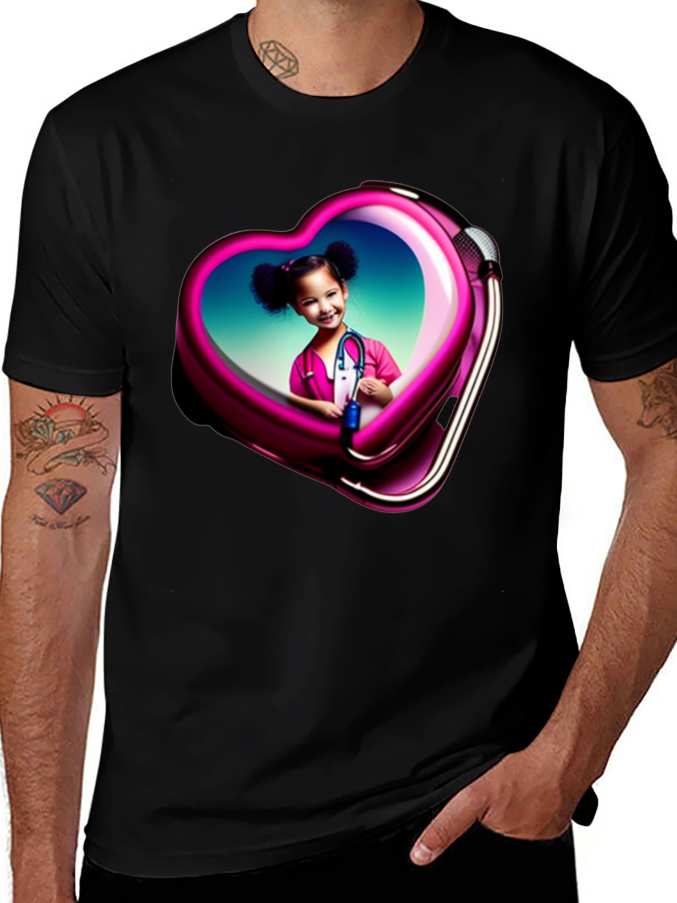 Variant 5 of Heart Frame Child Doctor Graphic Tee