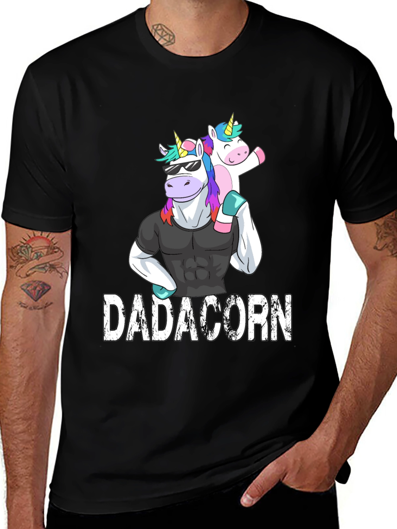 Variant 27 of Dadacorn T-Shirt - Strong Unicorn Dad Tee