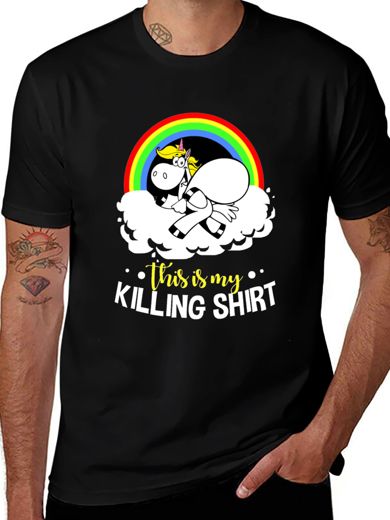 Variant 8 of Funny Unicorn Killing Shirt Tee