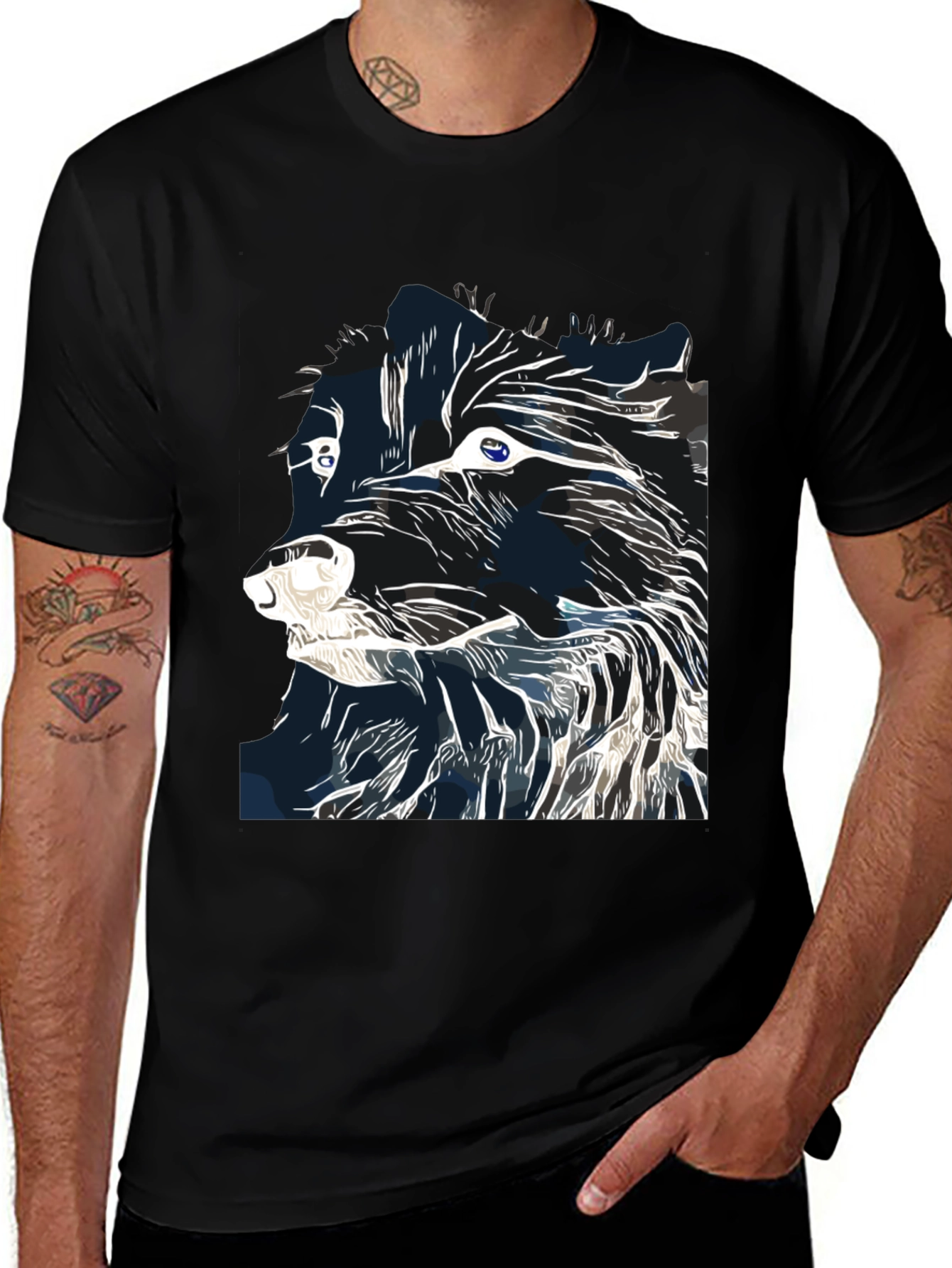 Variant 15 of Abstract Wolf Graphic T-Shirt | Cool Animal Tee