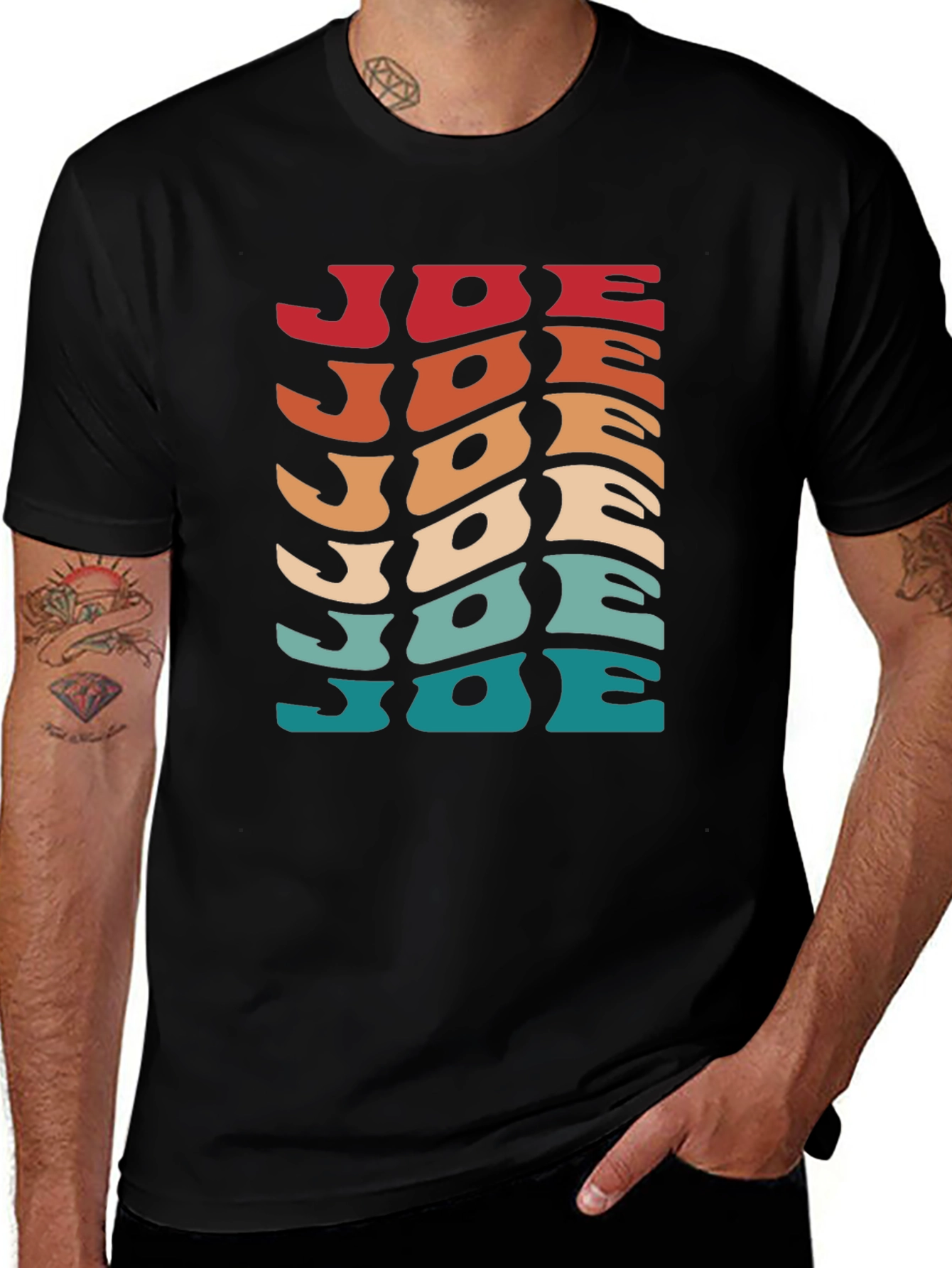 Variant 29 of Retro 'Joe' Graphic T-Shirt - Black