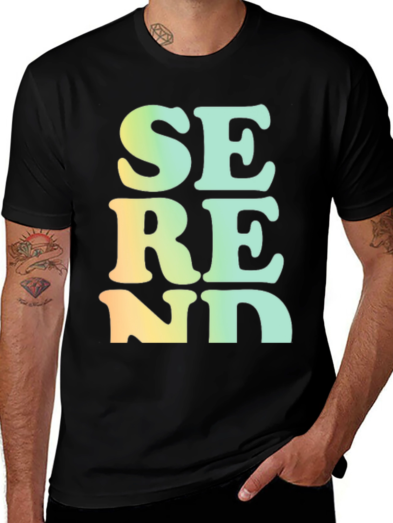 Variant 26 of Serene Gradient T-Shirt - Black