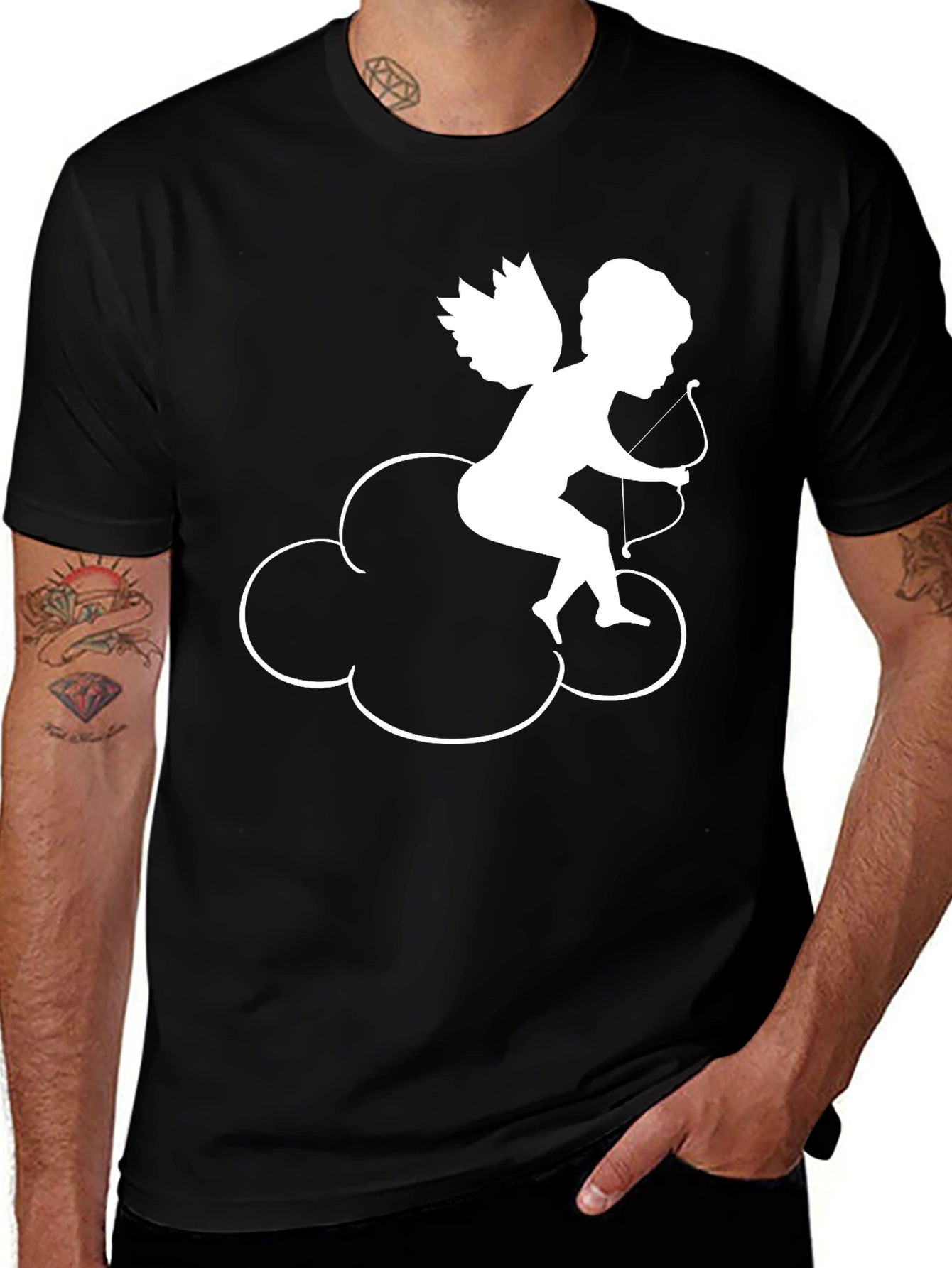 Cupid Cloud T-Shirt - Black Graphic Tee