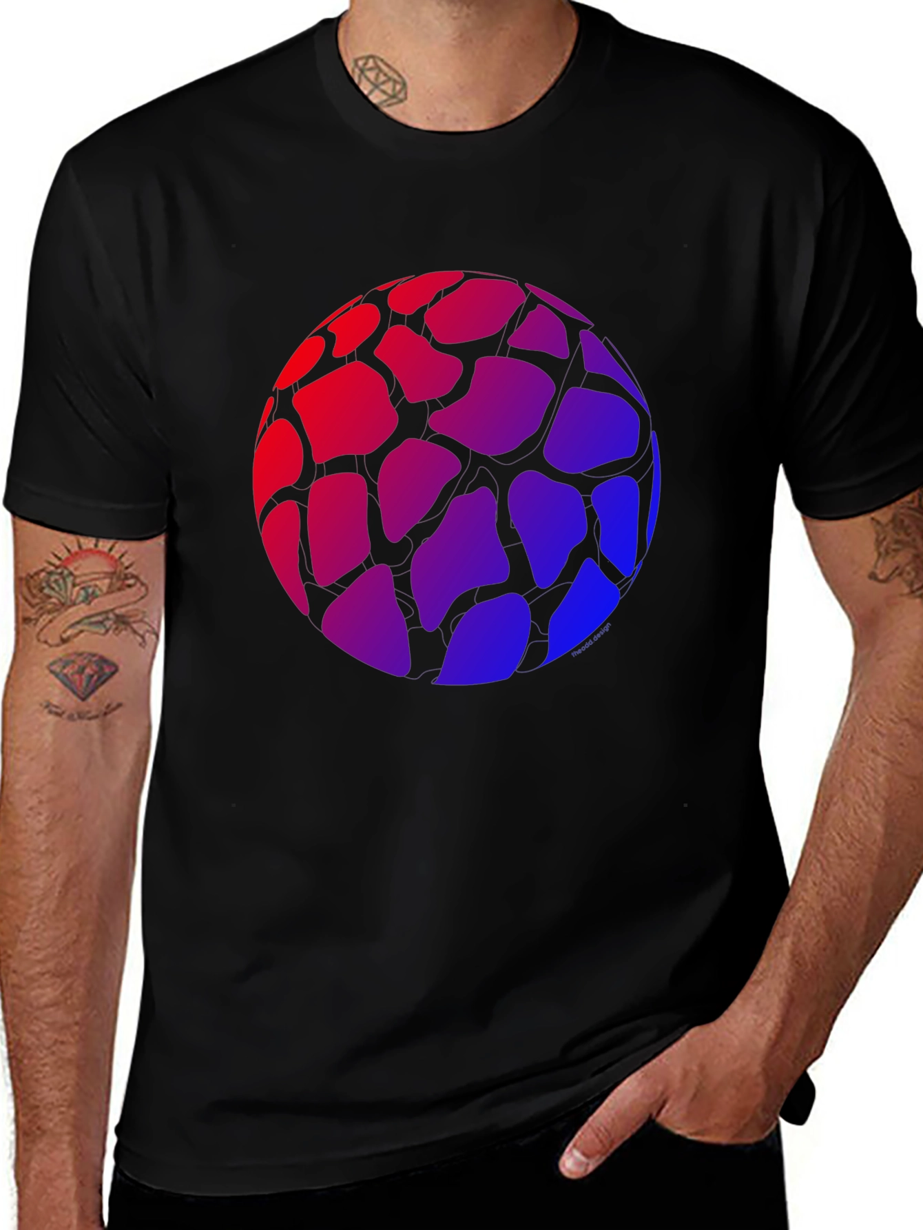 Variant 10 of Abstract Gradient Sphere Graphic Tee - Modern Style