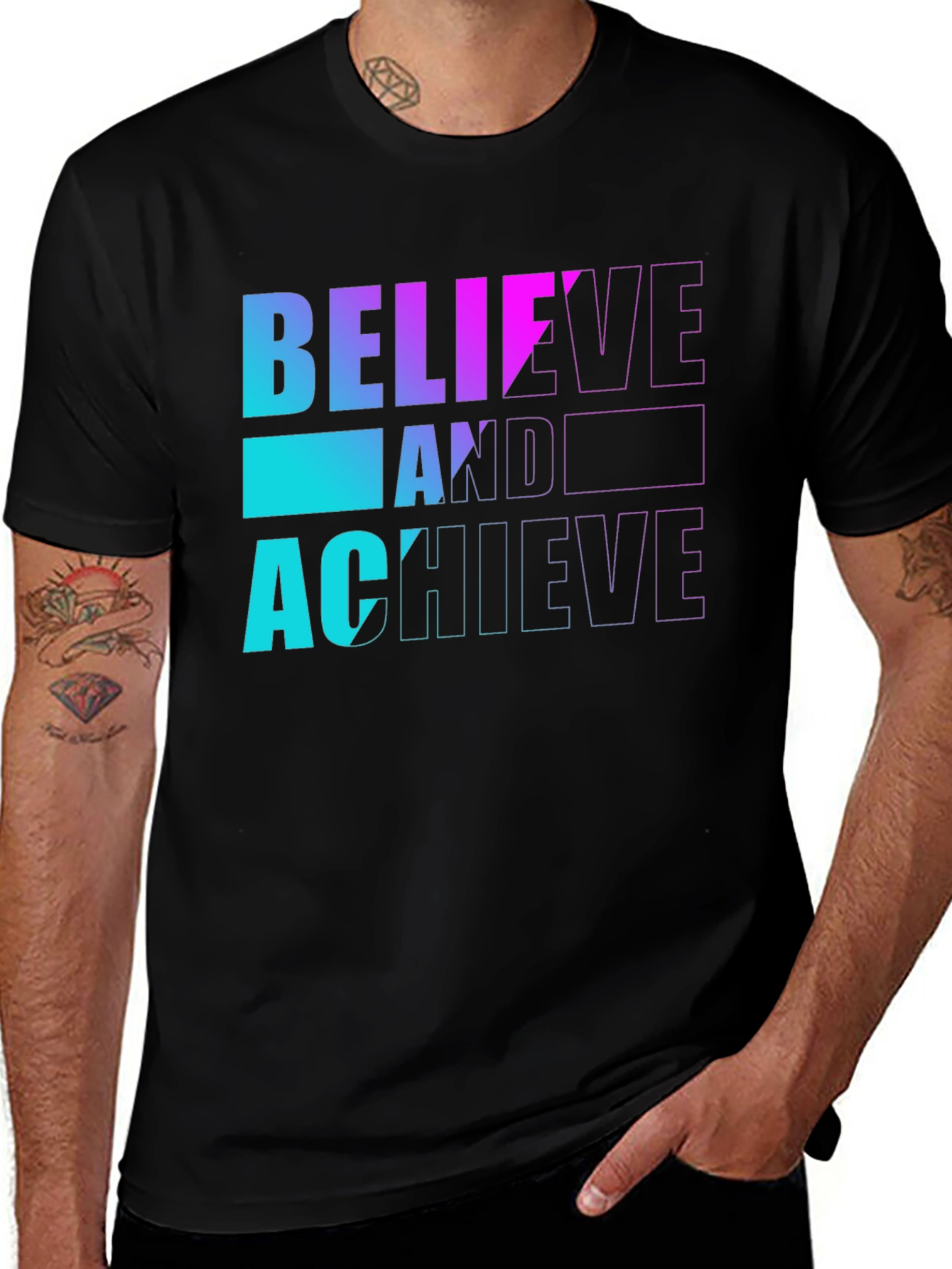 Variant 18 of Believe and Achieve Graphic T-Shirt
