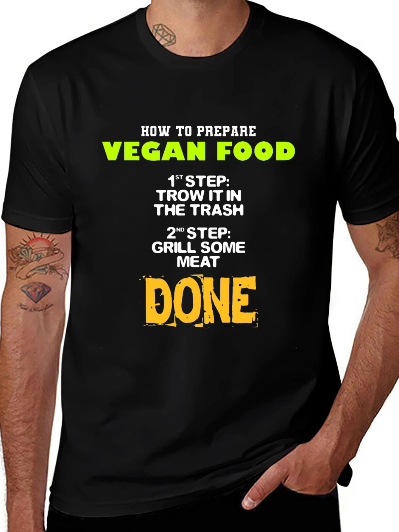 Variant 2 of Funny Vegan T-Shirt: How to Prepare Vegan Food
