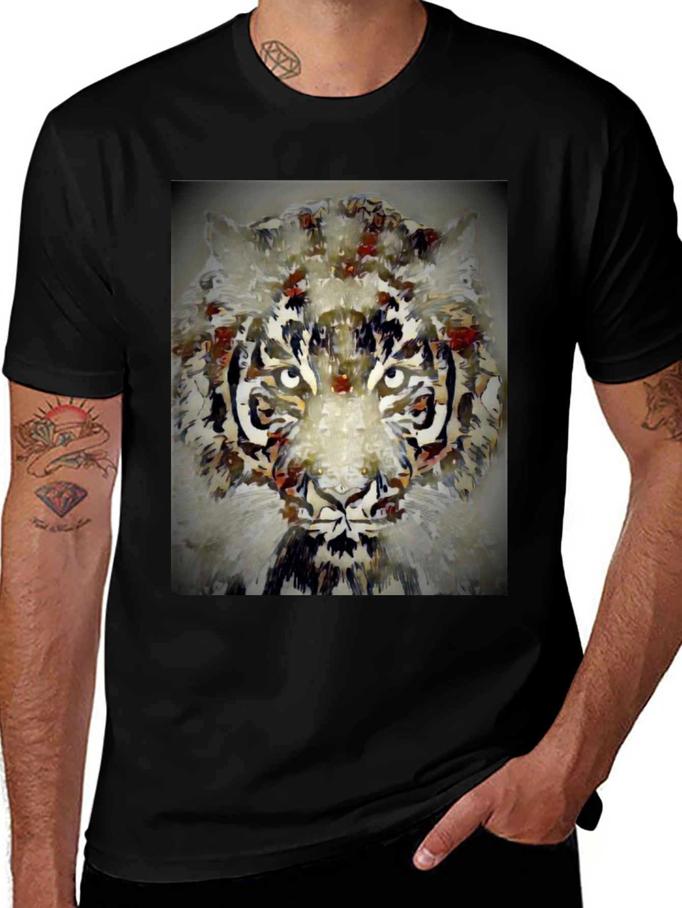 Variant 10 of Abstract Tiger Graphic Tee