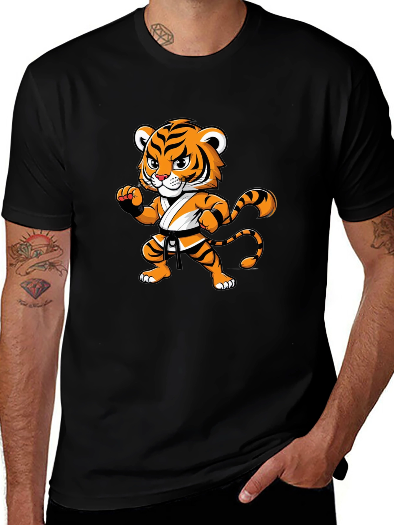Variant 7 of Tiger Karate Black T-Shirt