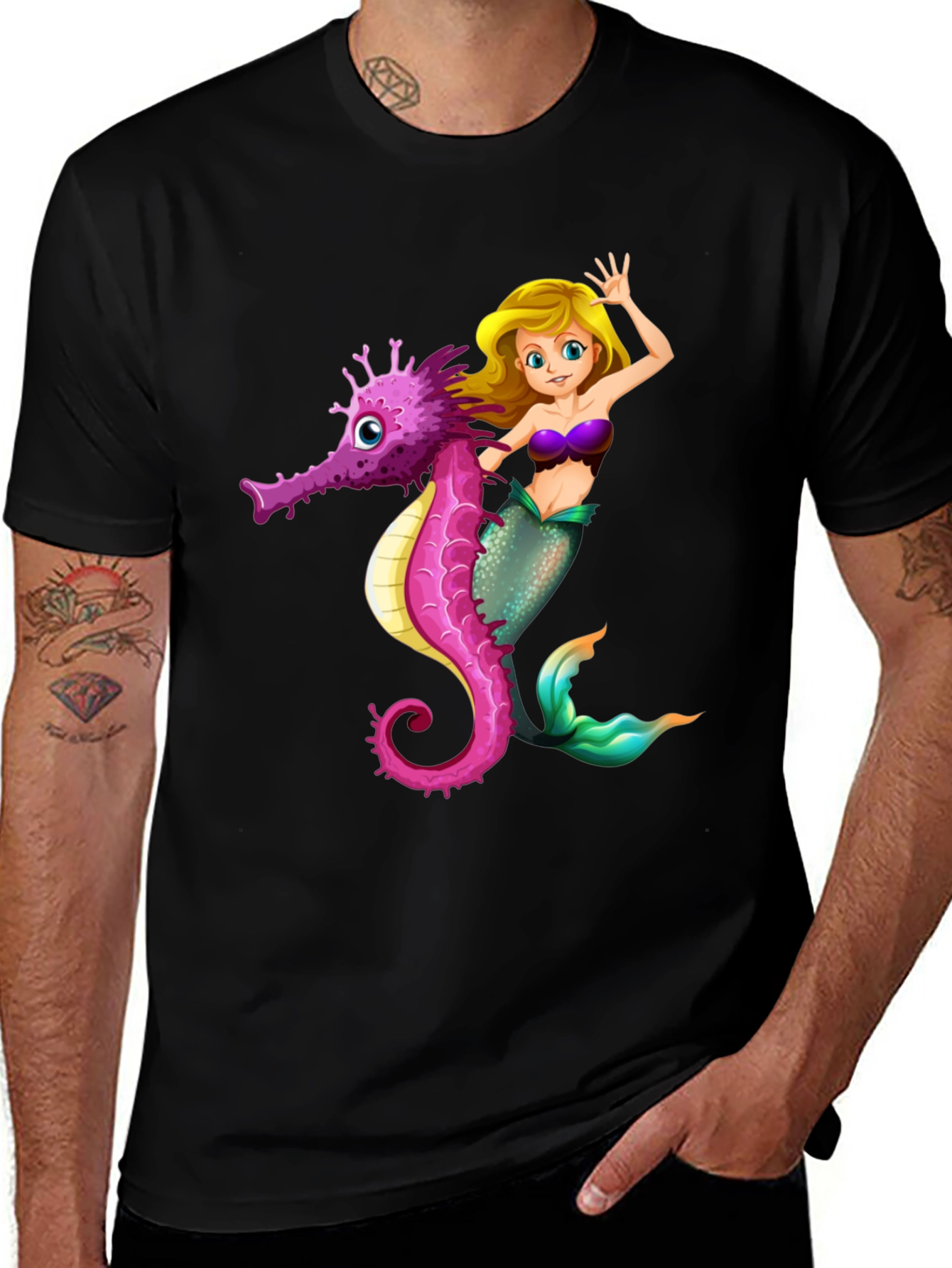 Variant 17 of Mermaid & Seahorse Graphic Tee