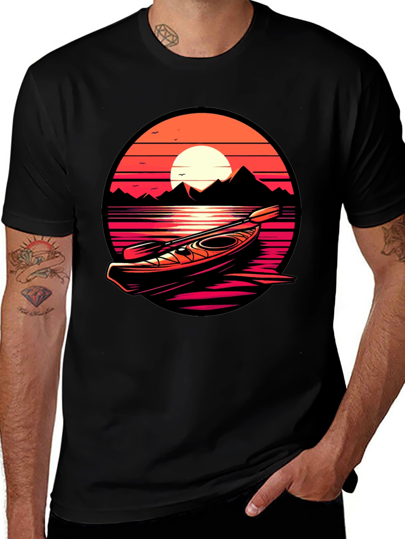 Variant 4 of Kayak Sunset Graphic Tee - Adventure Ready!