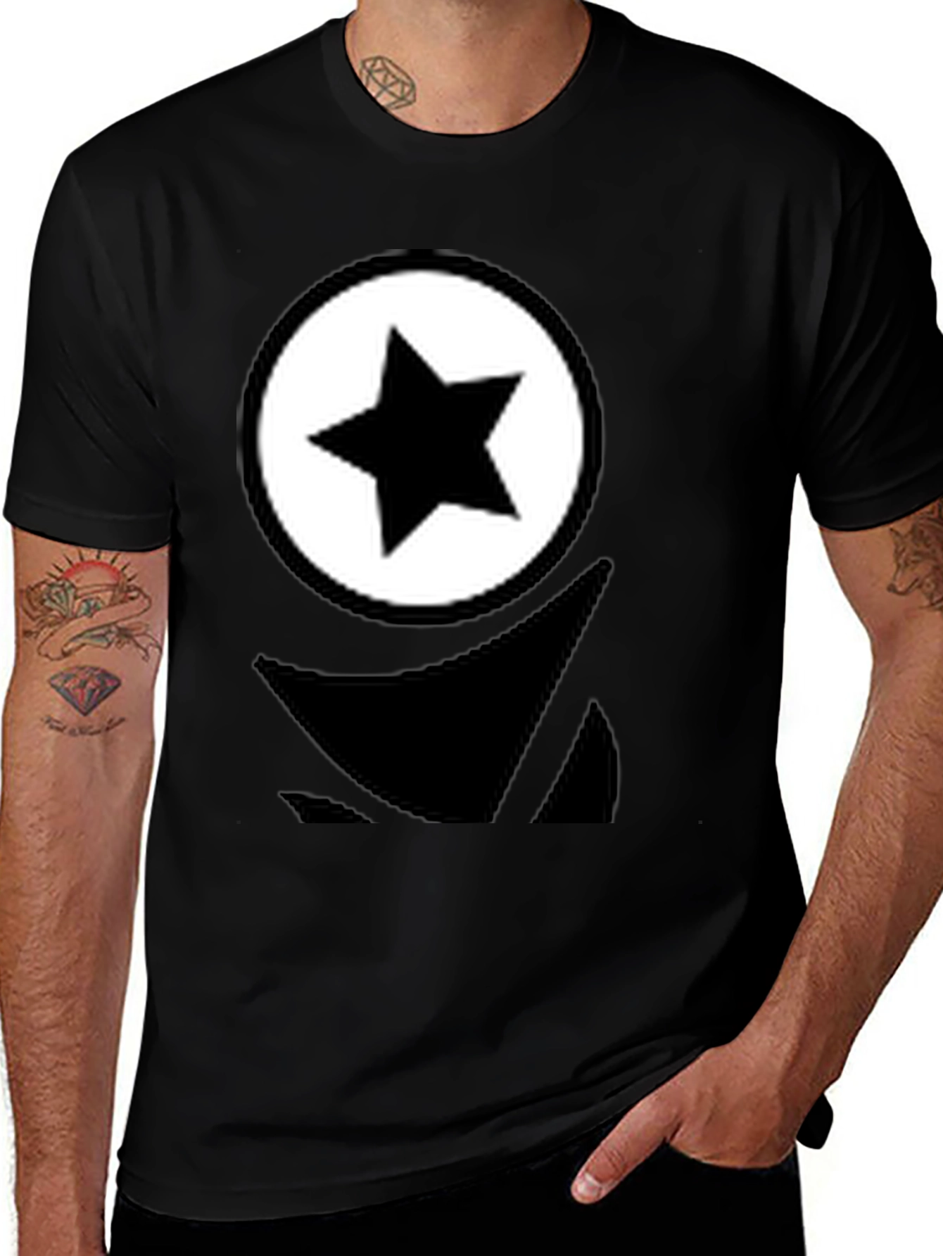 Star Logo Graphic Black T-Shirt