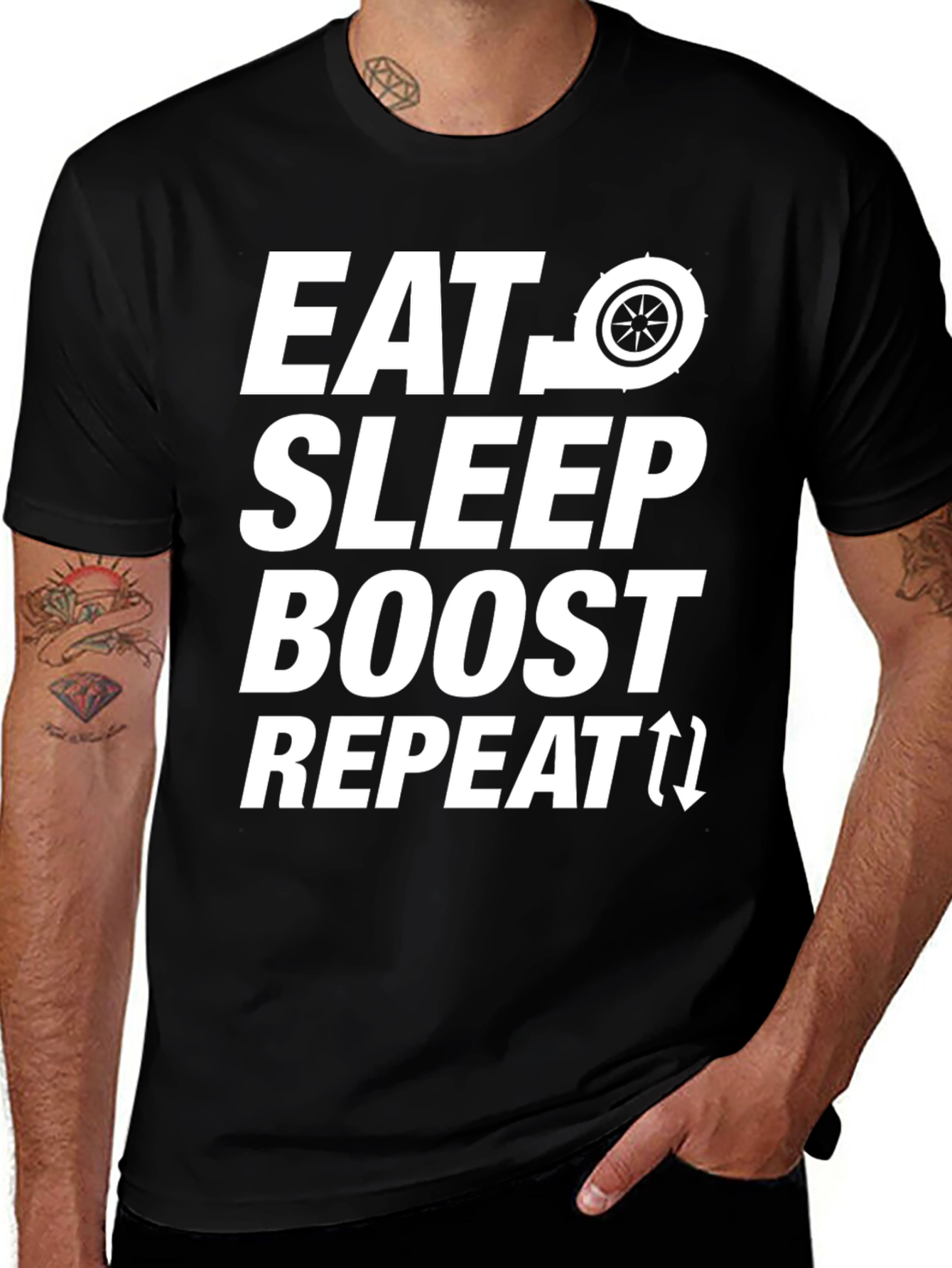 Eat Sleep Boost Repeat Black T-Shirt