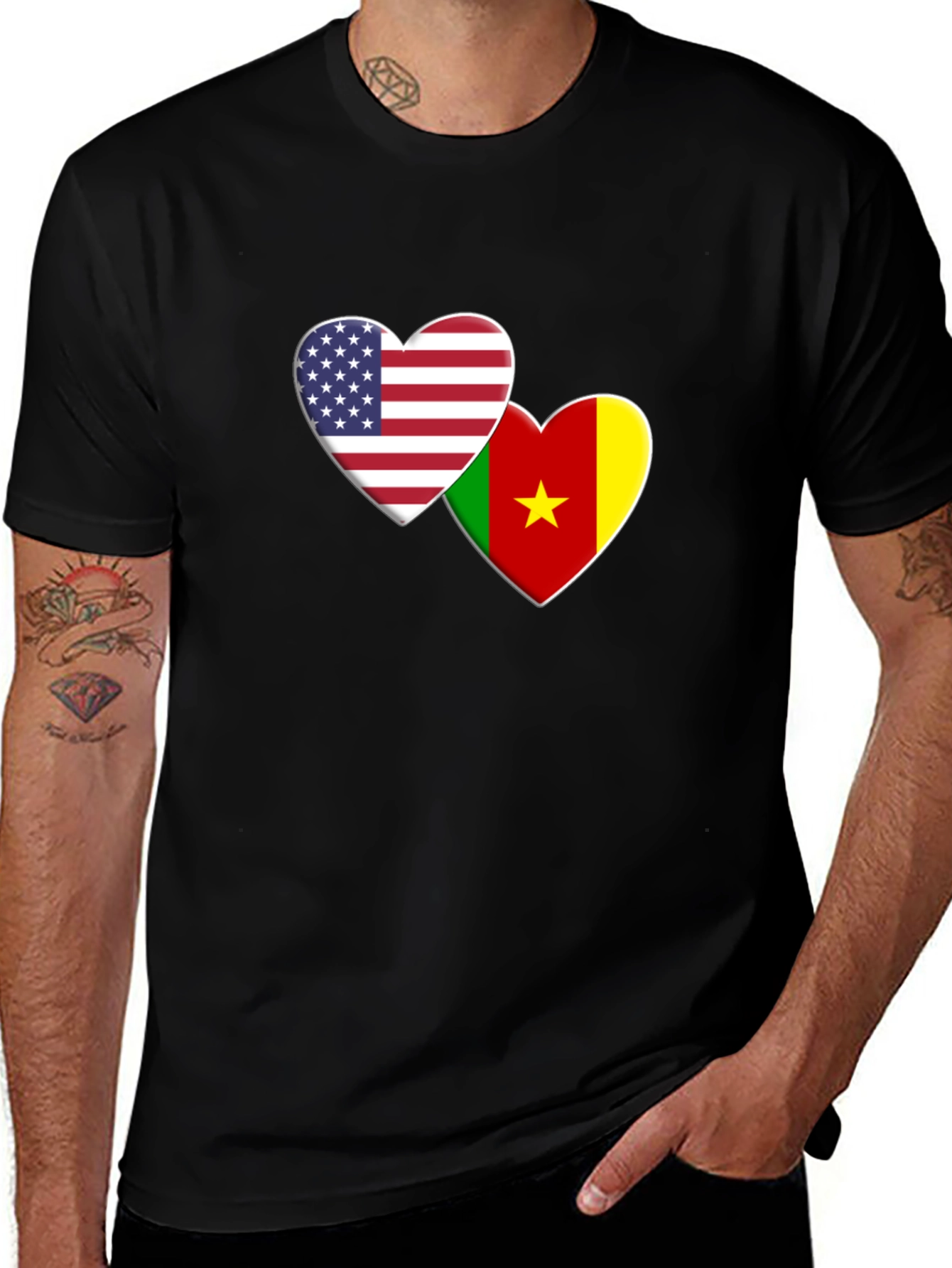 Variant 13 of USA Cameroon Love Heart Flag T-Shirt
