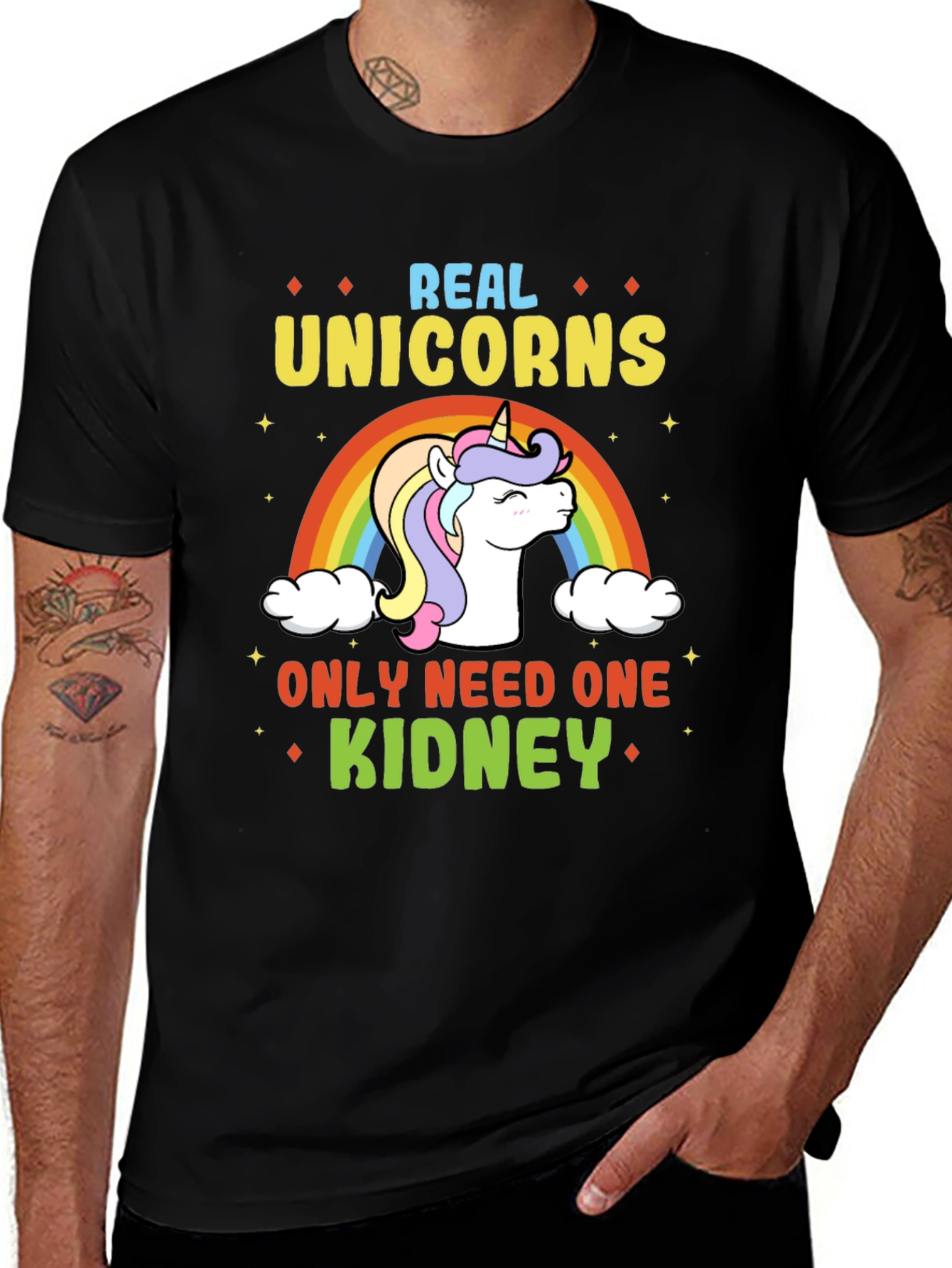 Variant 24 of Real Unicorns One Kidney T-Shirt - Black