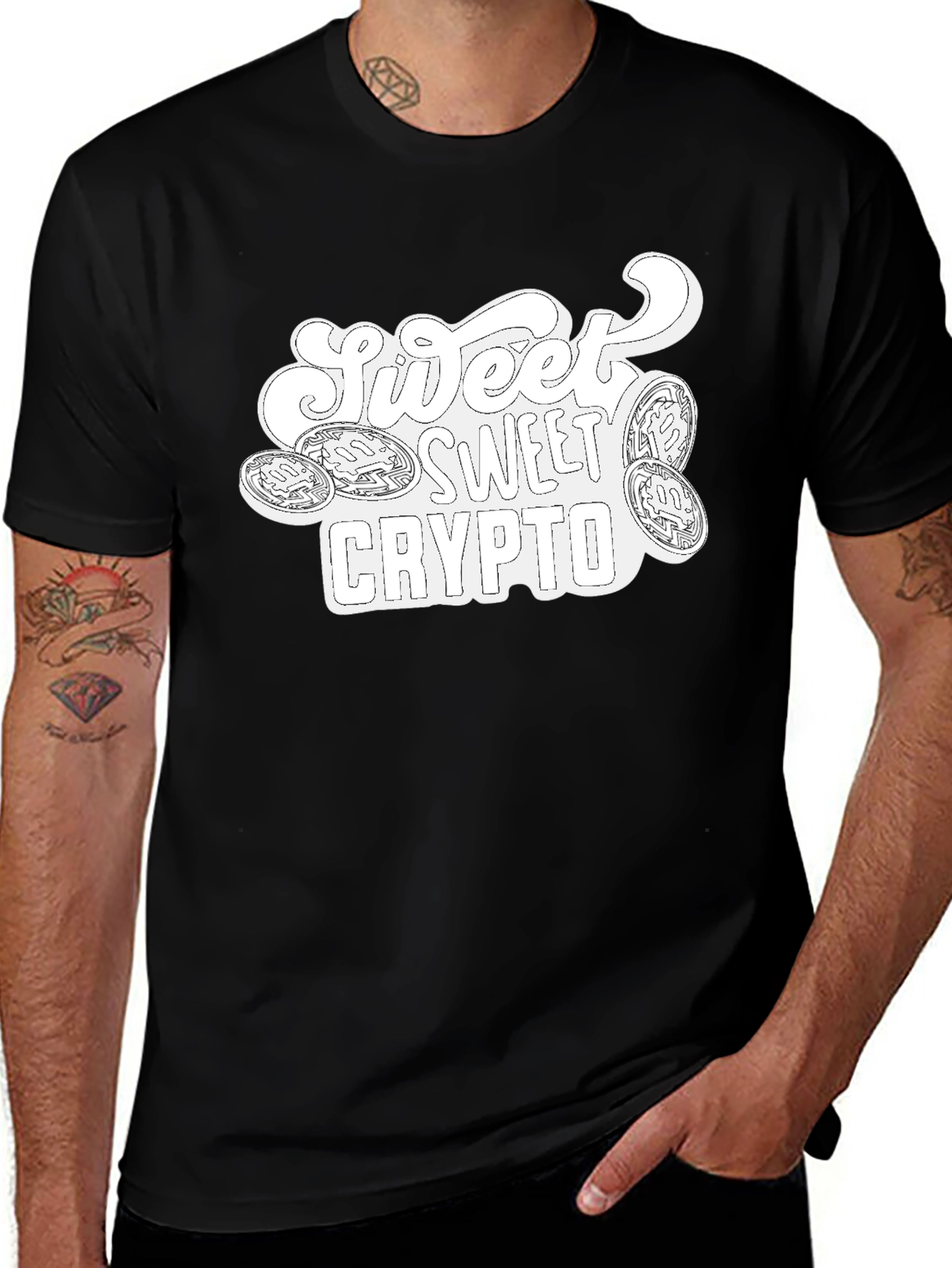 Variant 17 of Sweet Sweet Crypto Black T-Shirt