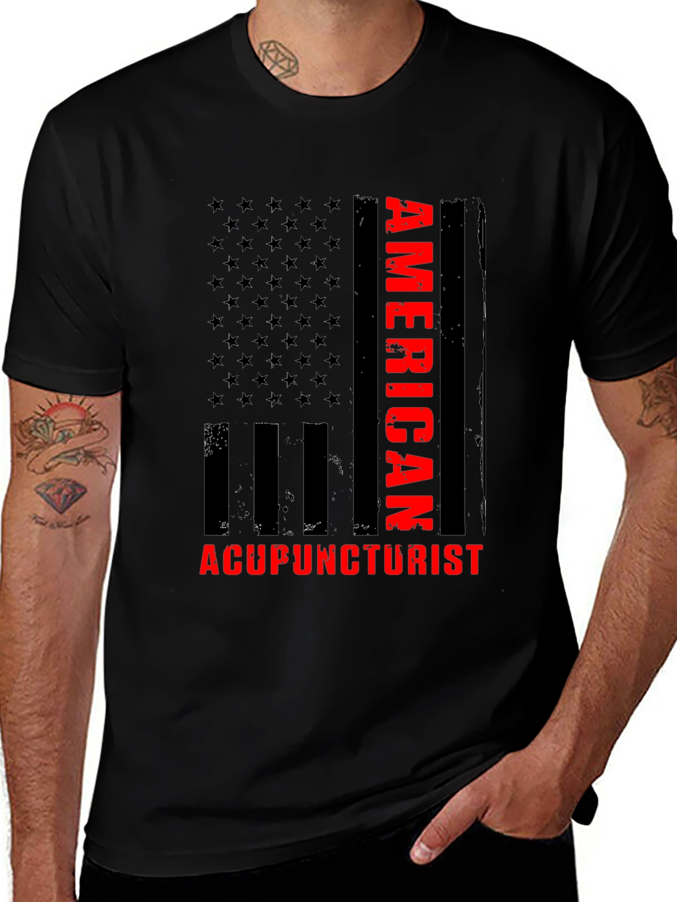 Variant 3 of American Acupuncturist T-Shirt - Patriotic Design