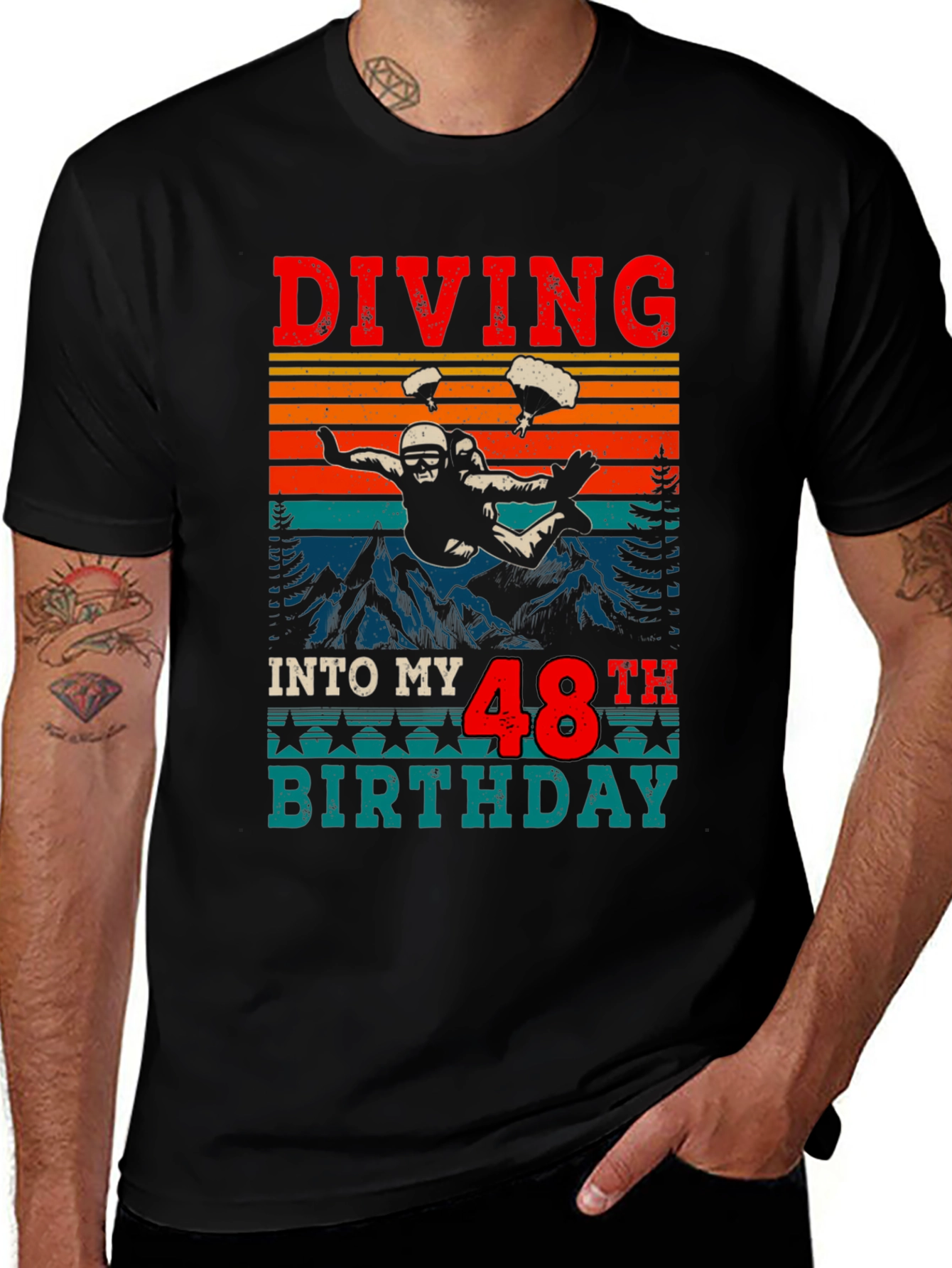 Variant 12 of Diving Into My 48th Birthday T-Shirt