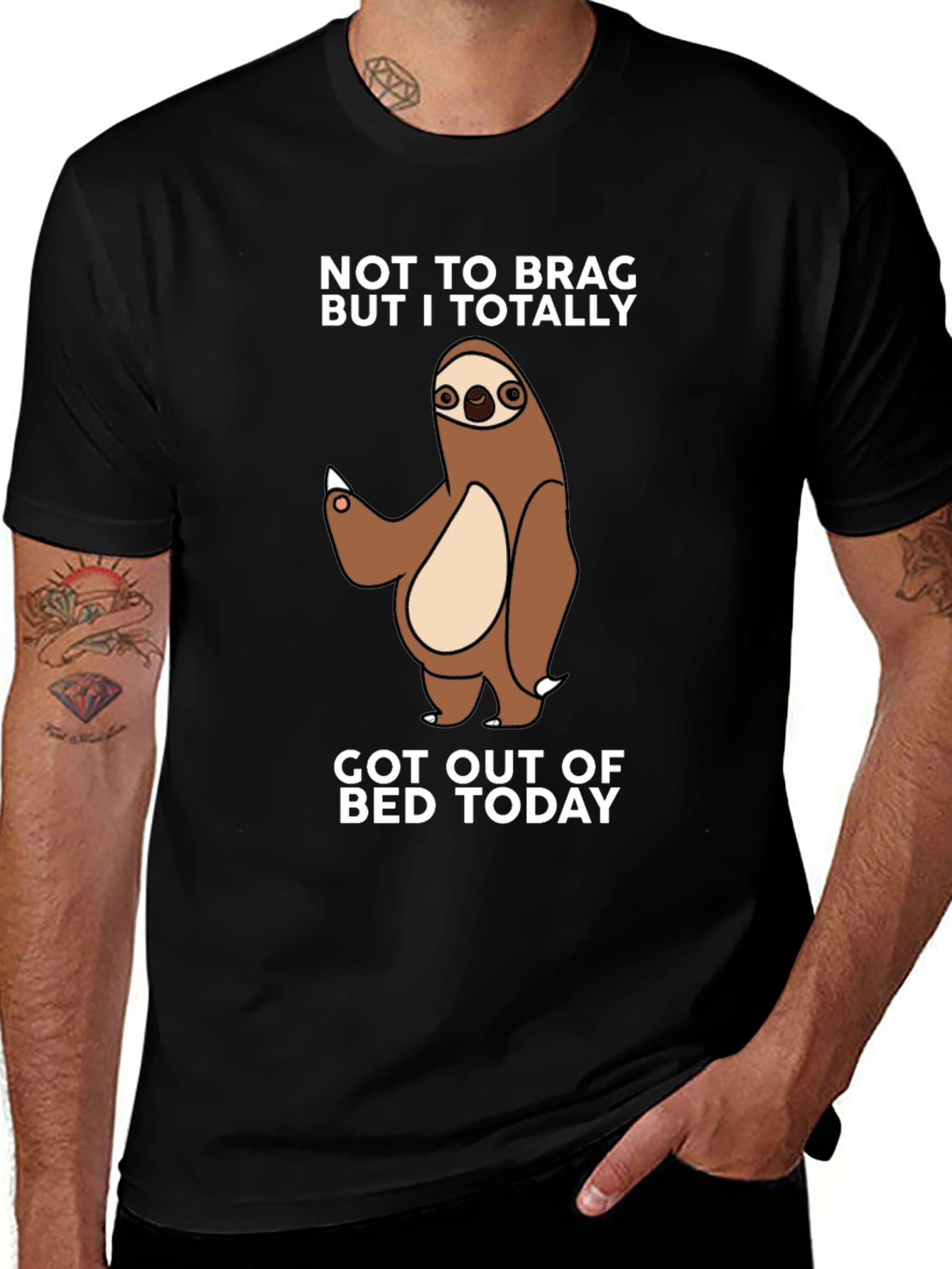 Variant 10 of Funny Sloth T-Shirt - Got Out of Bed Today