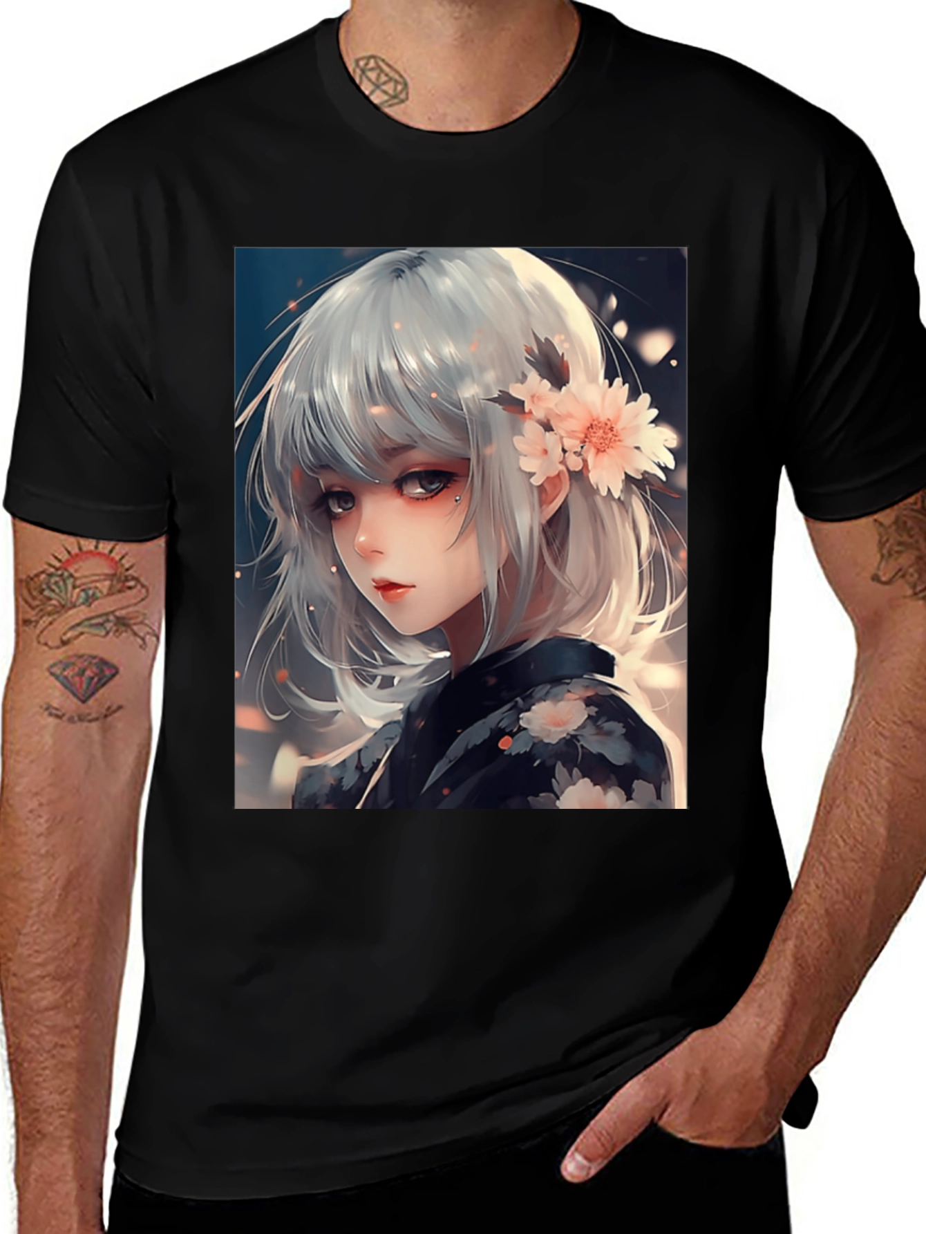 Variant 16 of Anime Girl Graphic Tee - Stylish Black T-Shirt