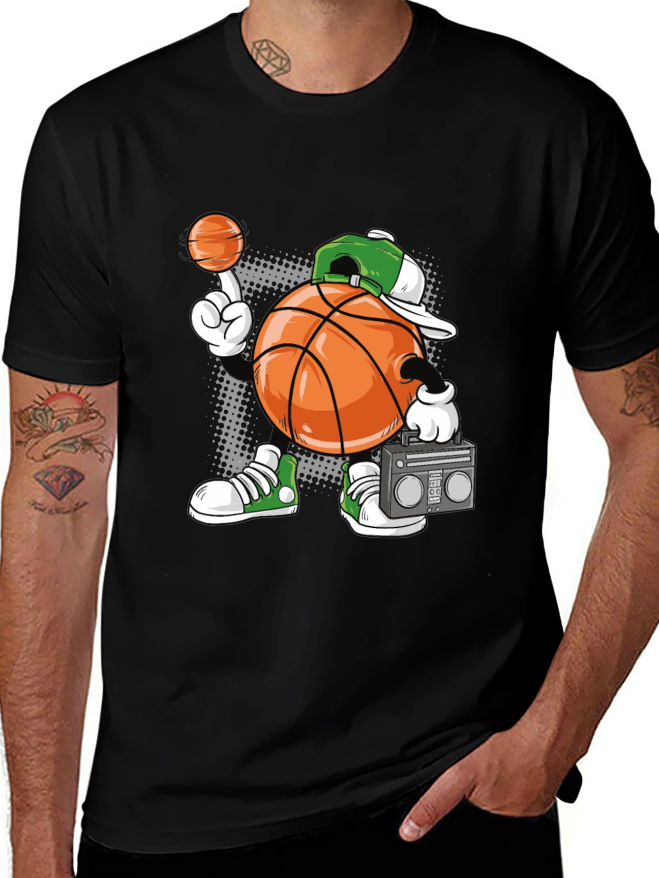 Variant 24 of Cartoon Basketball Player Graphic Tee