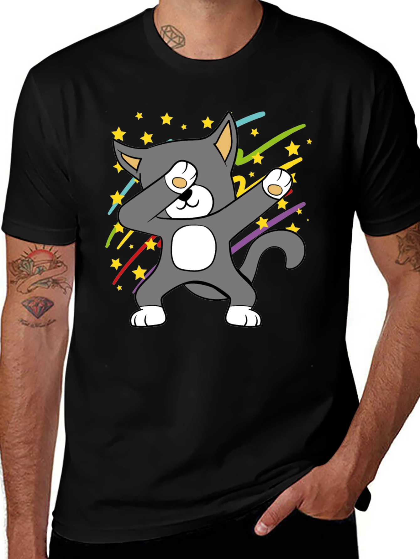 Variant 27 of Dabbing Cat T-Shirt - Cool Graphic Tee