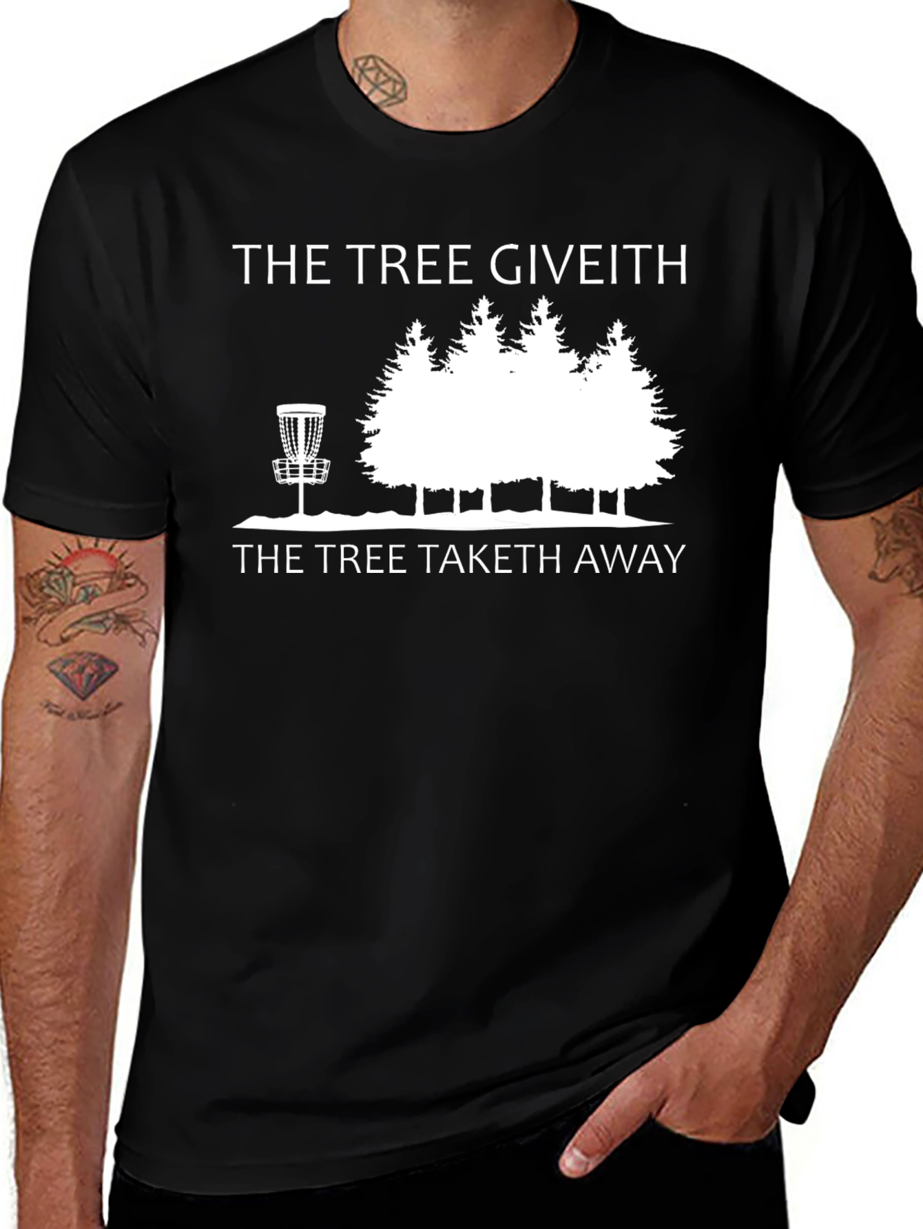 Variant 7 of The Tree Giveth Disc Golf T-Shirt