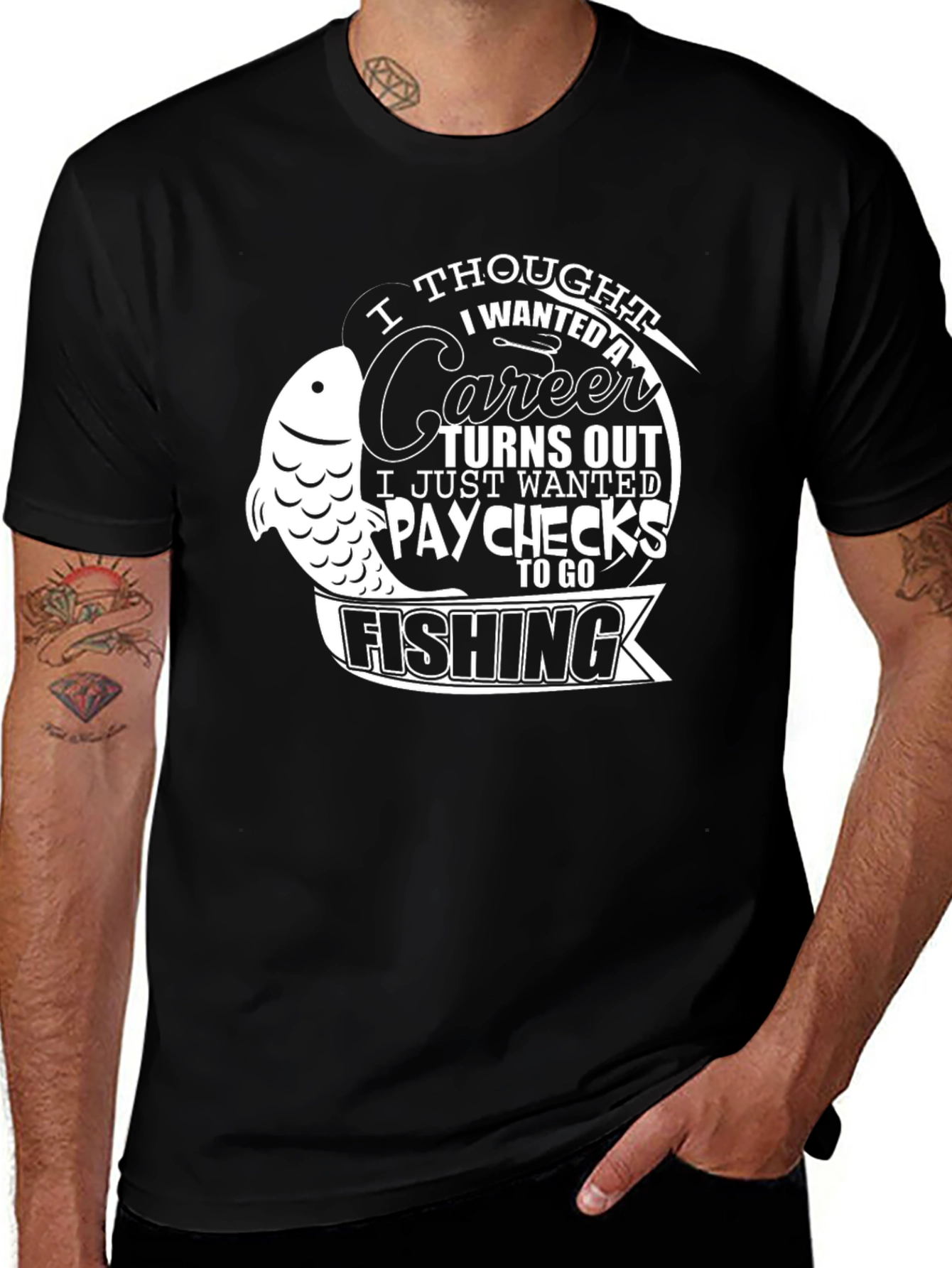 Variant 28 of Fishing Career T-Shirt - Humorous Angler Tee