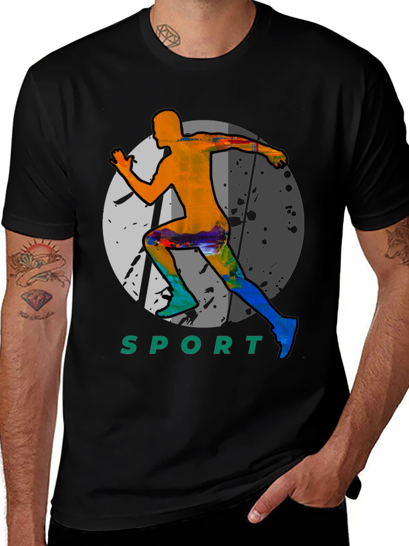 Variant 11 of Men's Sport Graphic Print Crew Neck T-Shirt