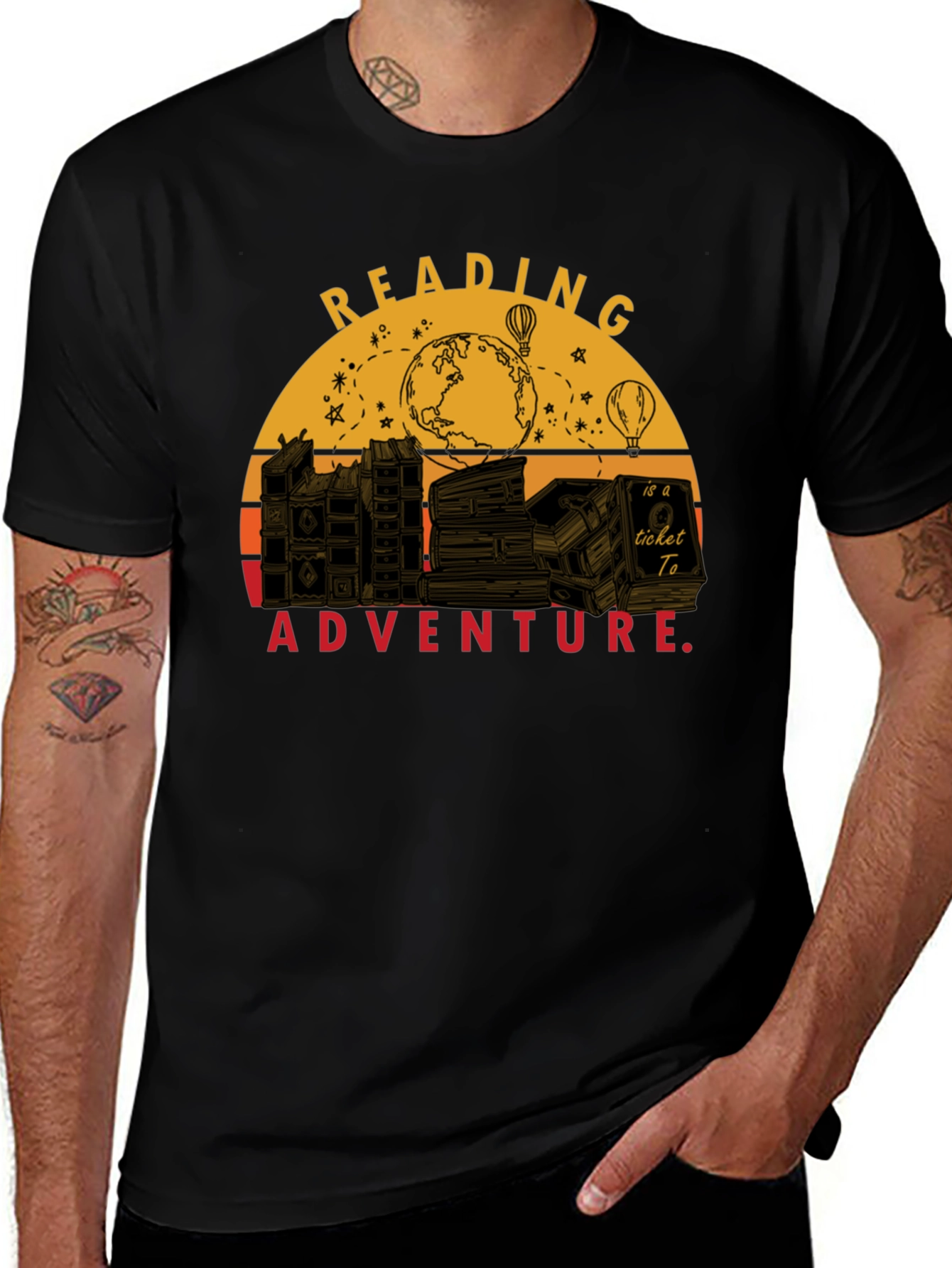 Black Reading is Adventure T-Shirt main image