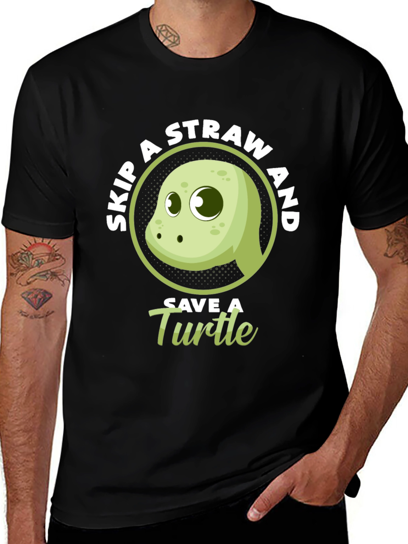 Variant 11 of Save a Turtle T-Shirt: Skip the Straw