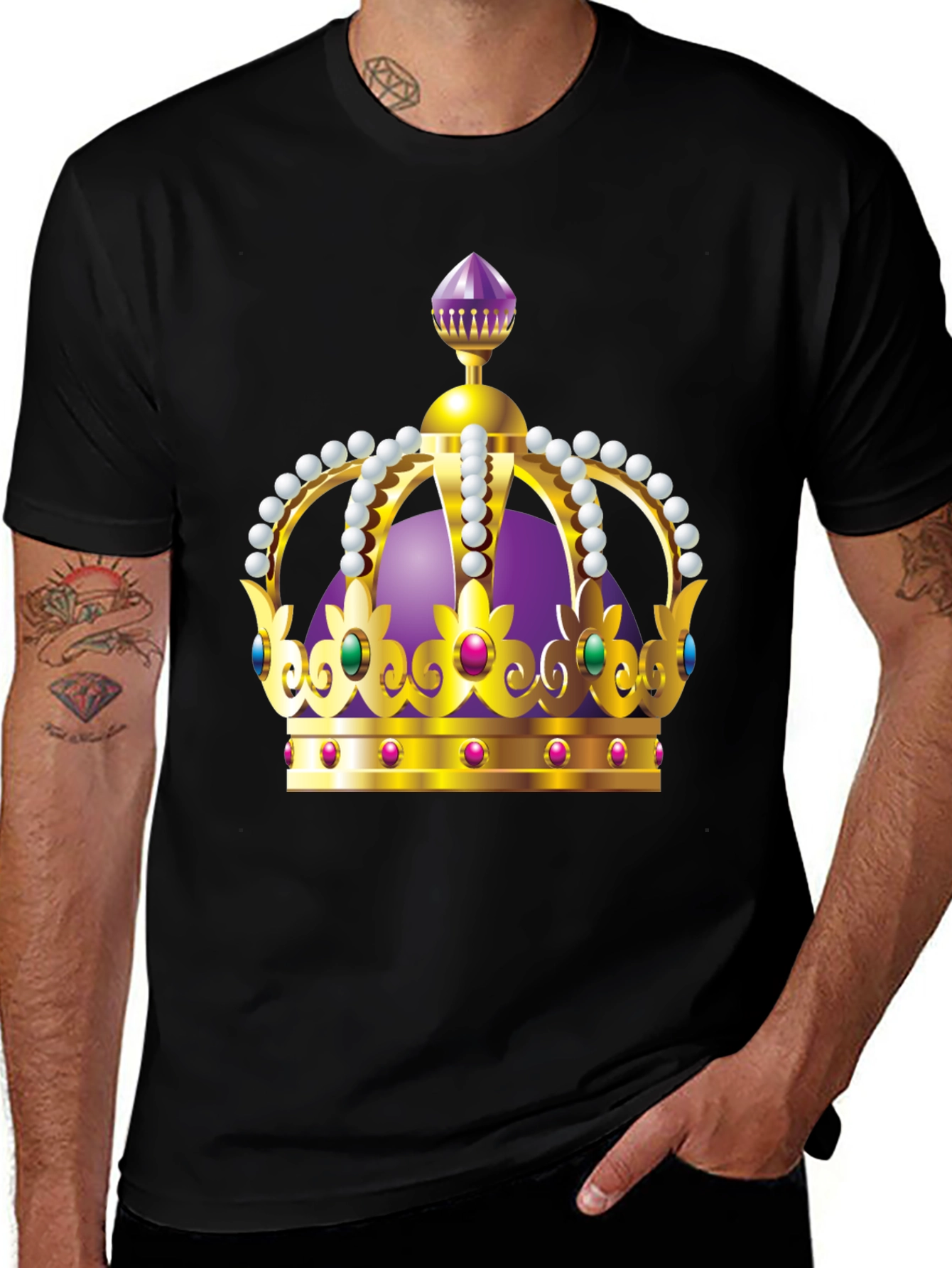 Variant 20 of Royal Crown Graphic Tee - Black Cotton T-Shirt