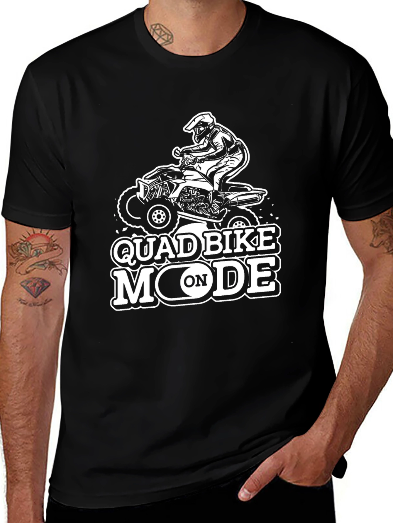 Variant 12 of Quad Bike Mode On Black T-Shirt