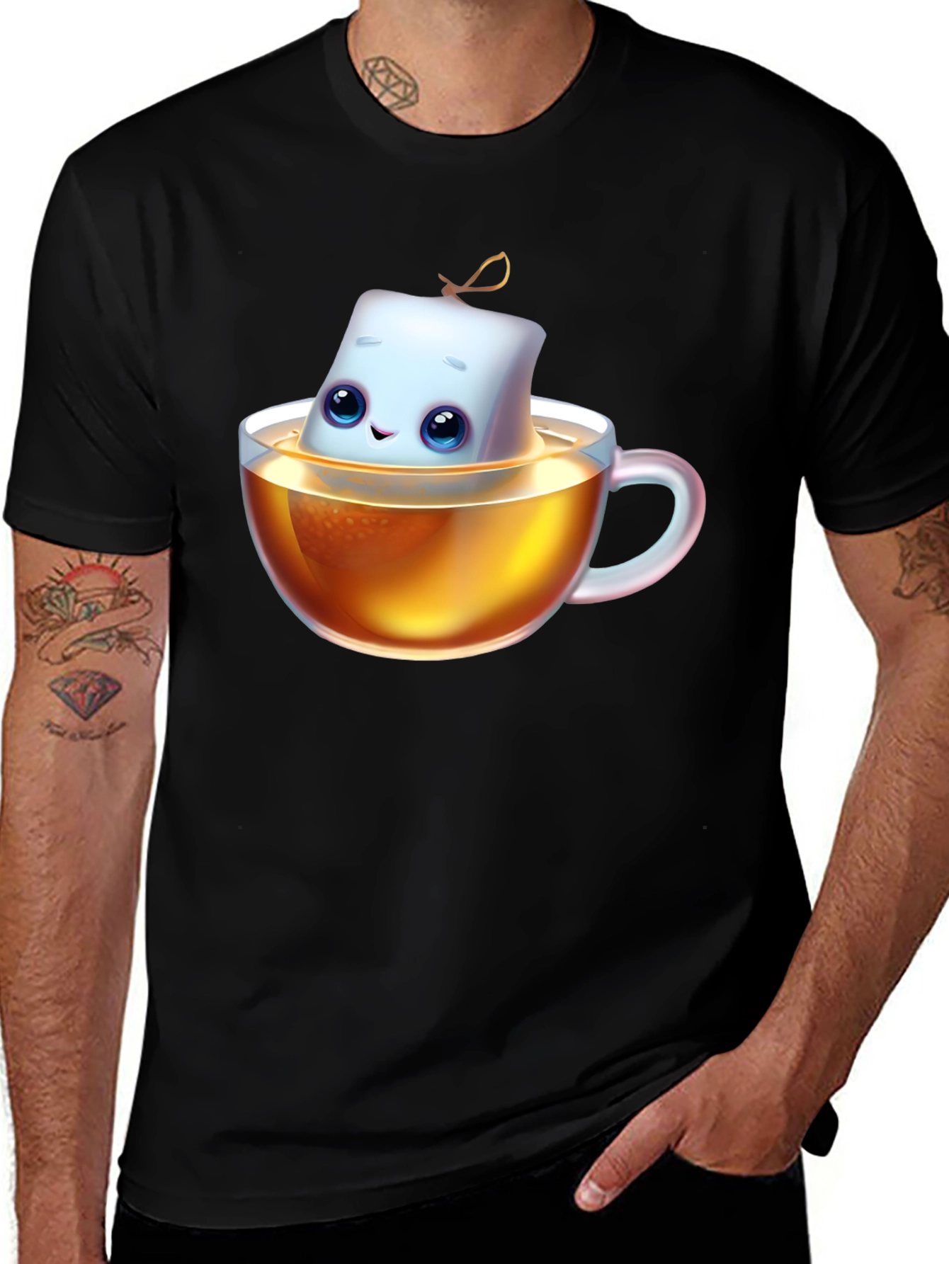 Variant 12 of Cute Marshmallow Tea T-Shirt - Unisex Cotton Blend