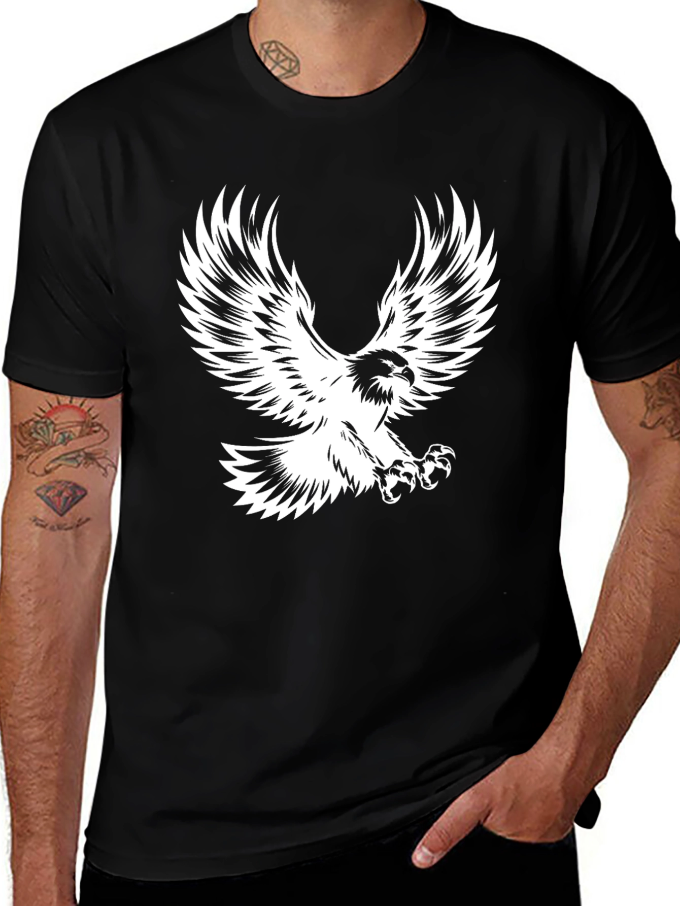 Variant 18 of Black Eagle Graphic Tee - Bold Statement Shirt