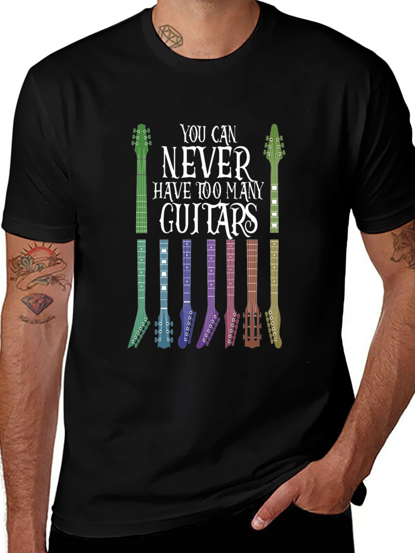 Variant 4 of Guitar Lover T-Shirt: Never Too Many Guitars!