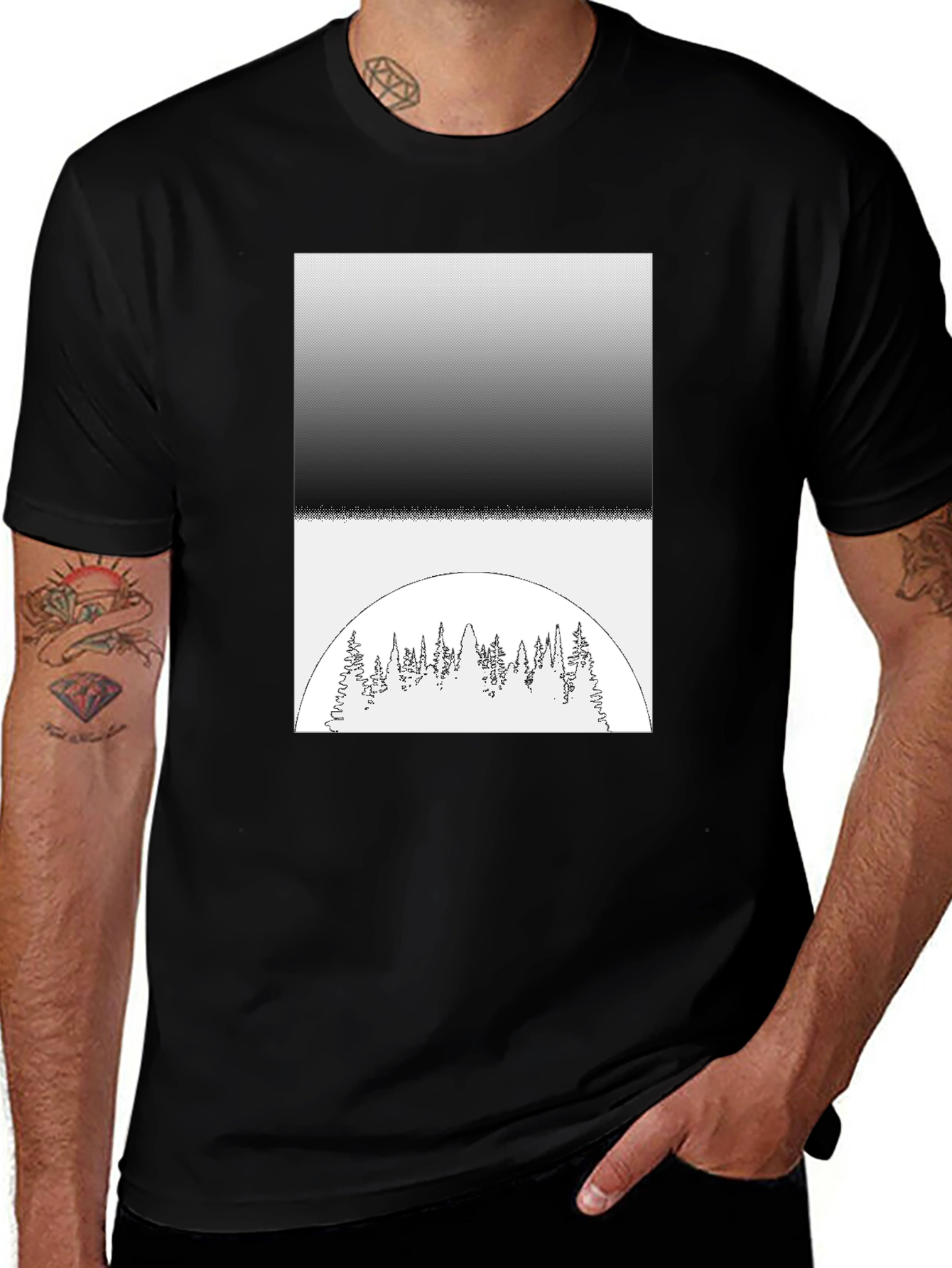 Variant 2 of Monochrome Forest Graphic Tee