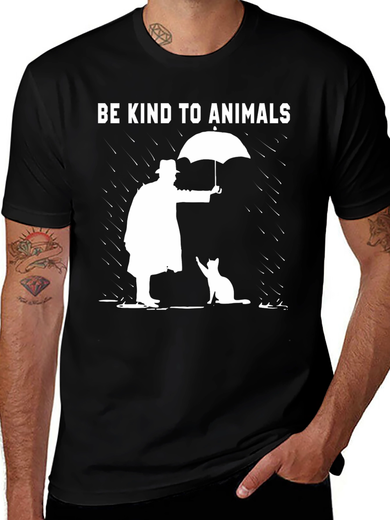 Variant 18 of Be Kind to Animals Graphic Tee - Black T-Shirt