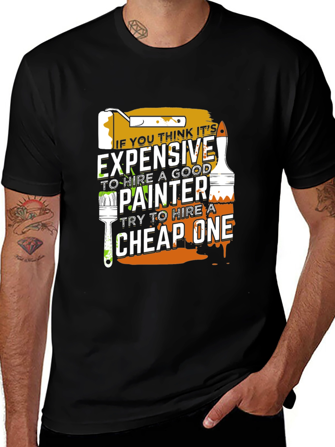 Variant 25 of Funny Painter T-Shirt - Expensive vs. Cheap