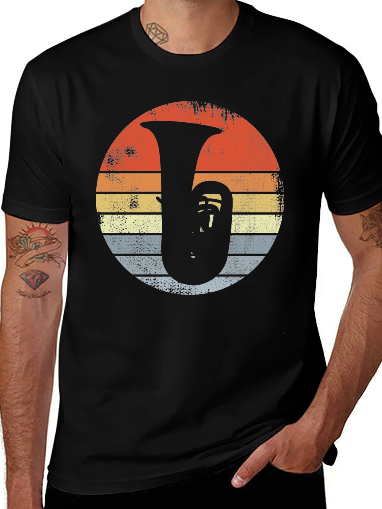 Variant 7 of Retro Tuba Sunset T-Shirt