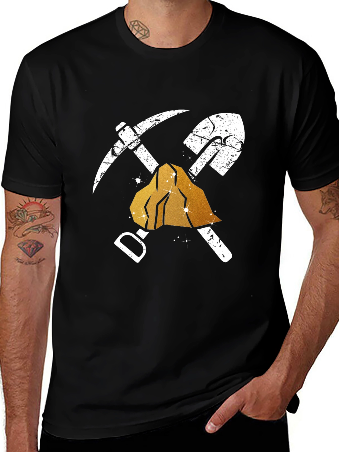 Variant 7 of Mining Pick and Shovel T-Shirt - Prospector Tee