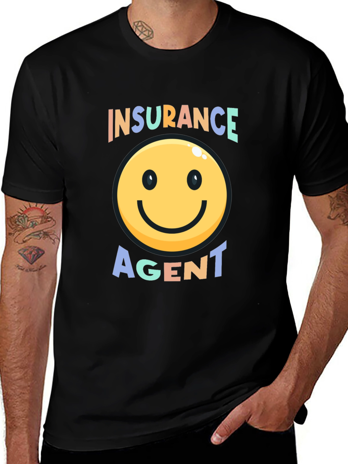Variant 22 of Insurance Agent Smiley Face T-Shirt