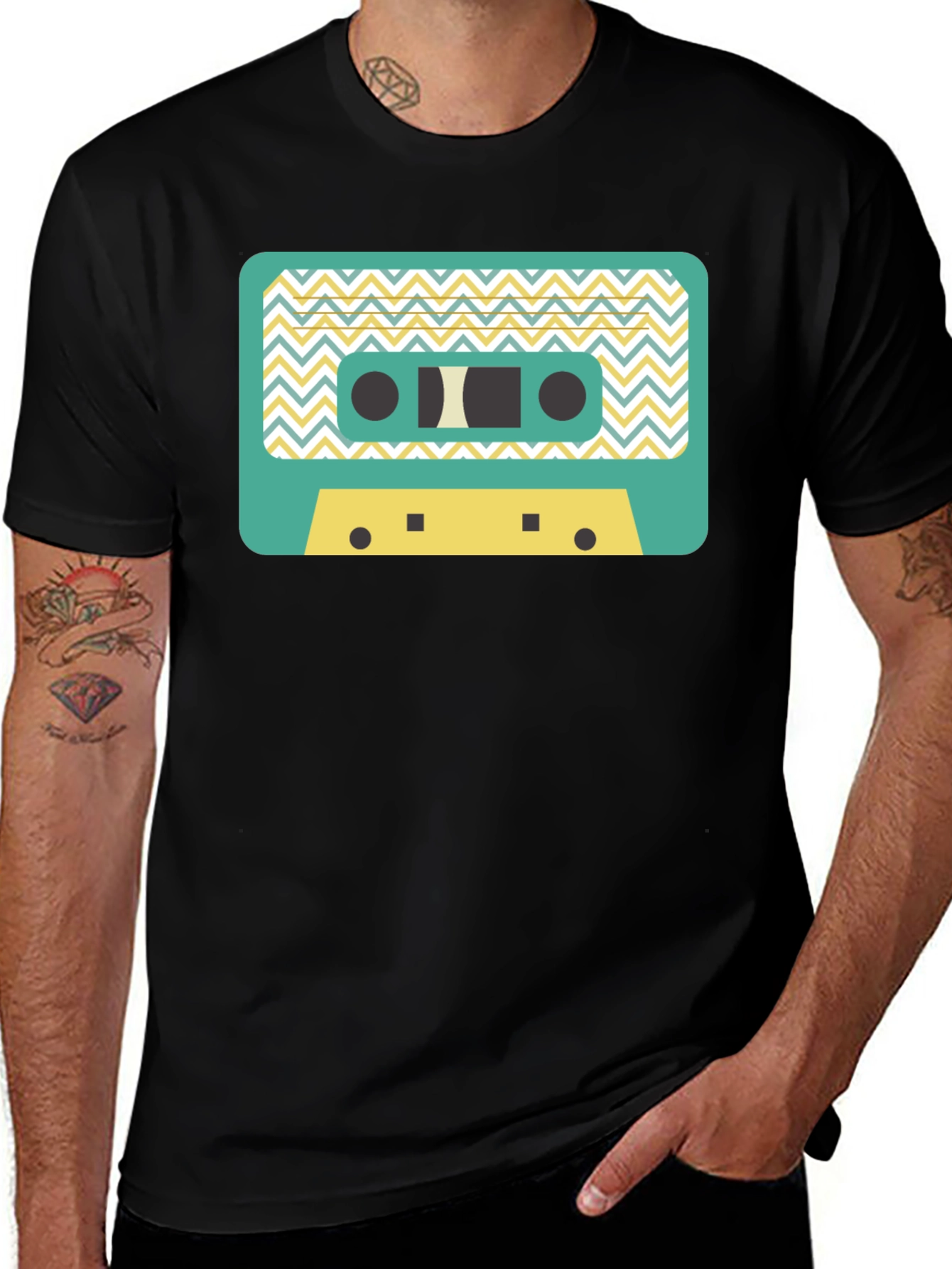 Variant 26 of Retro Cassette Tape Graphic Tee - Vintage Music Lover Shirt