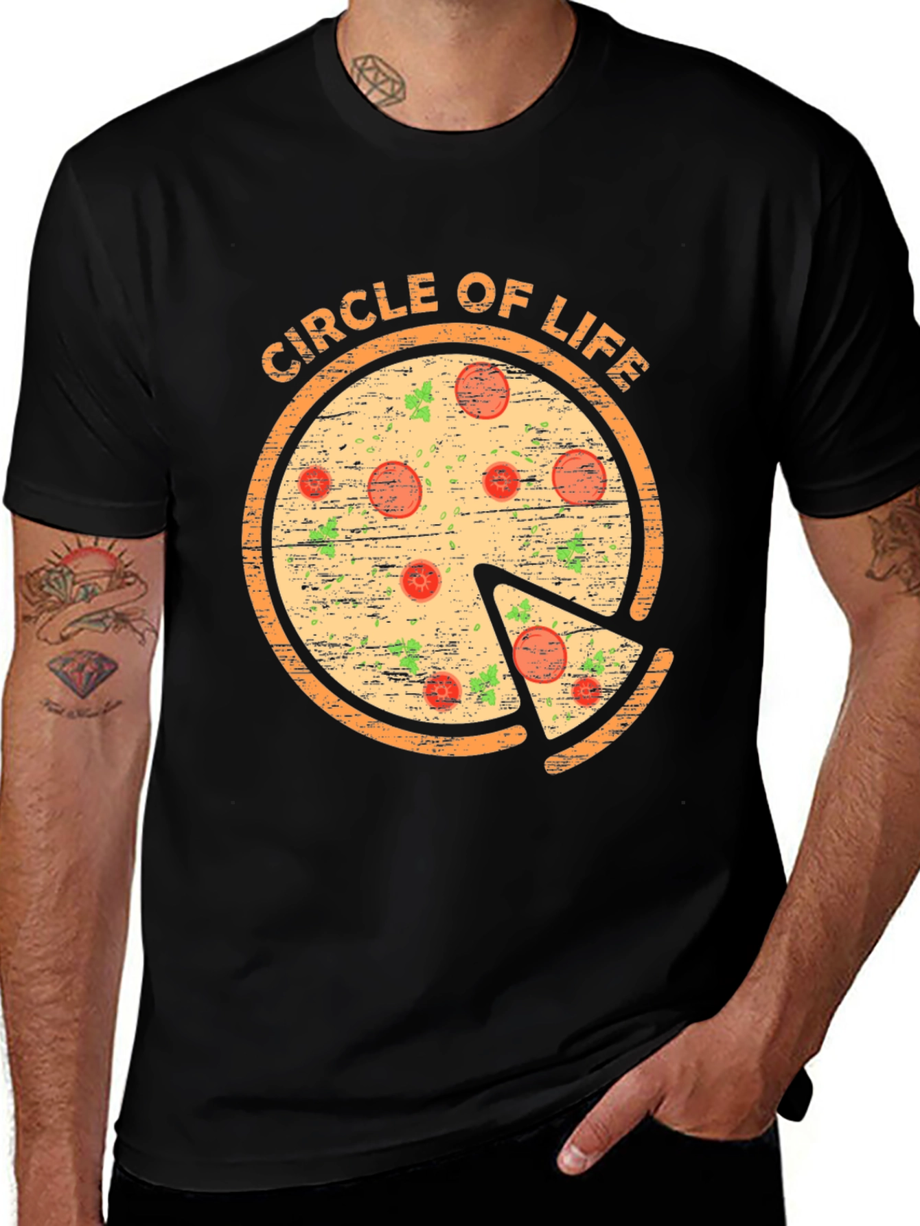 Variant 3 of Pizza Circle of Life Graphic T-Shirt