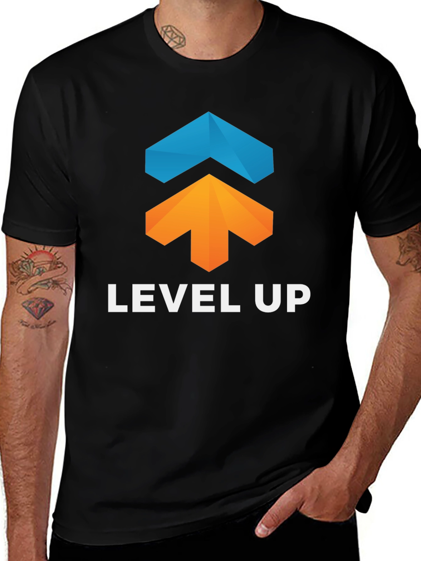 Level Up Graphic Tee - Black Cotton Blend