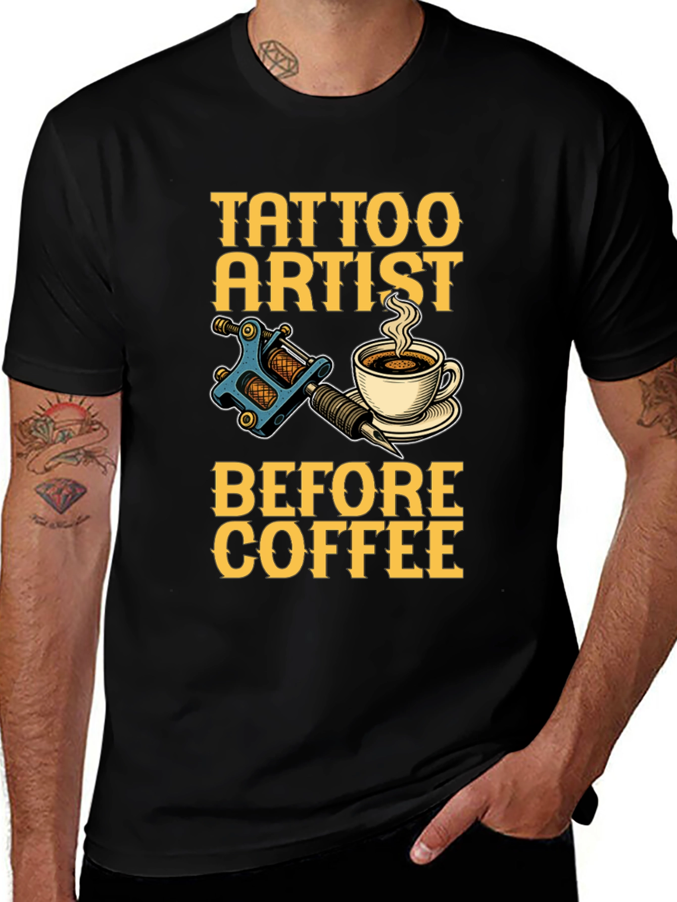 Variant 14 of Tattoo Artist Before Coffee Graphic Tee